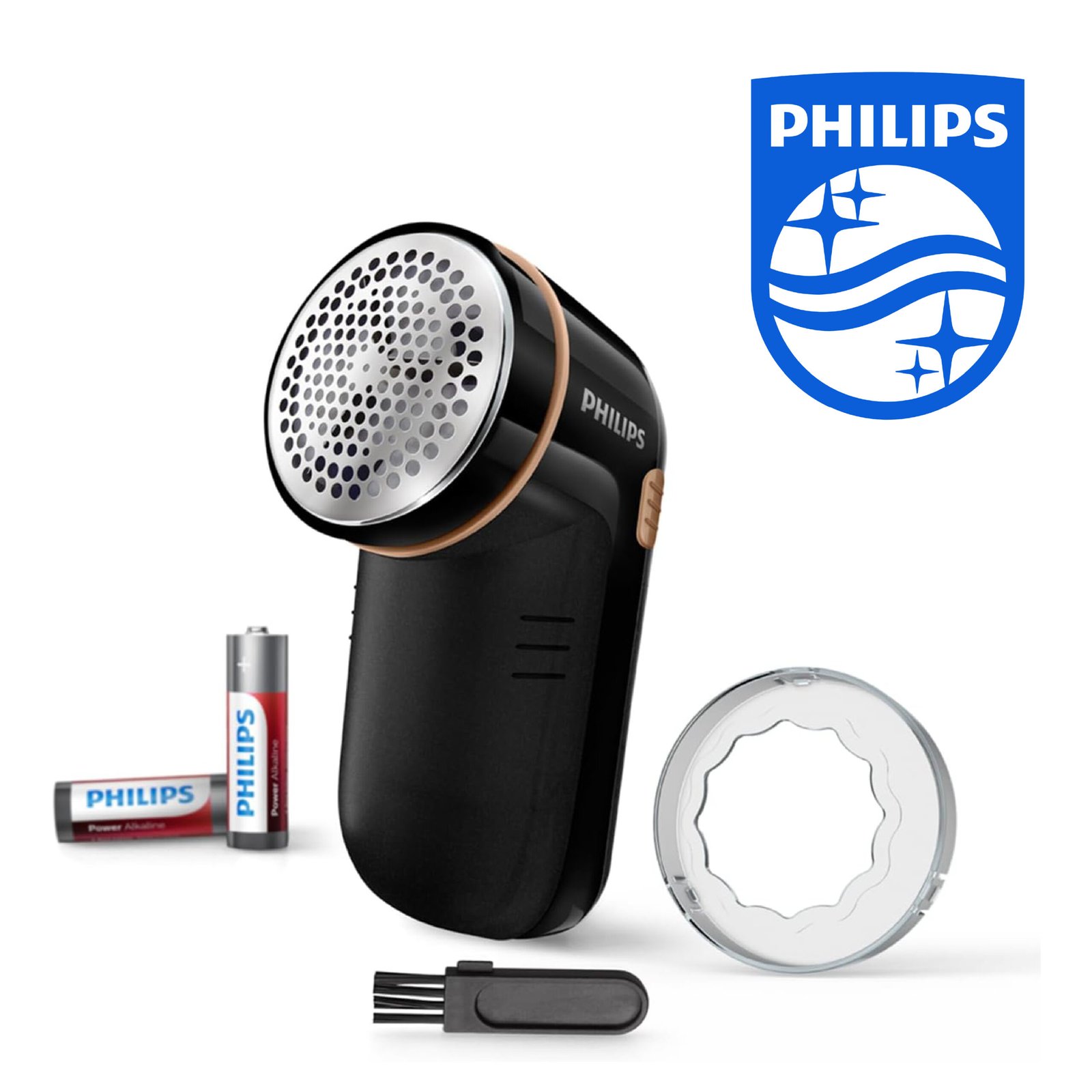 Philips Rasoir Anti Bouloche - Élimination Rapide des Peluches GC026/80 (Black/Gold)
