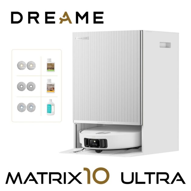 Dreame Matrix10 Ultra Robot Vacuum Cleaner, Multi-Mop, 8 cm Franchis, 30 kPa, Self-Cleaning, 100% Detangling, 240+ Obstacles, Voice Control