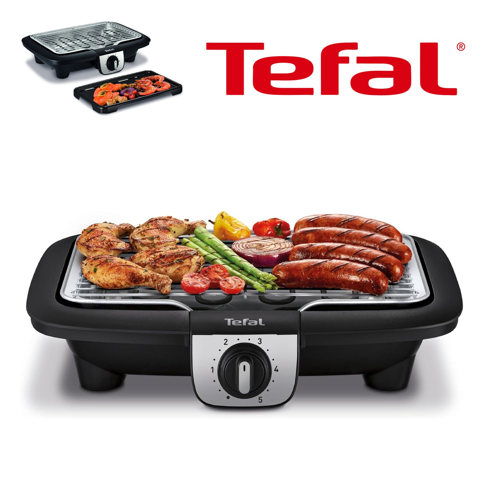 Tefal Easy Grill 2en1 Barbecue électrique de table YY3818FB