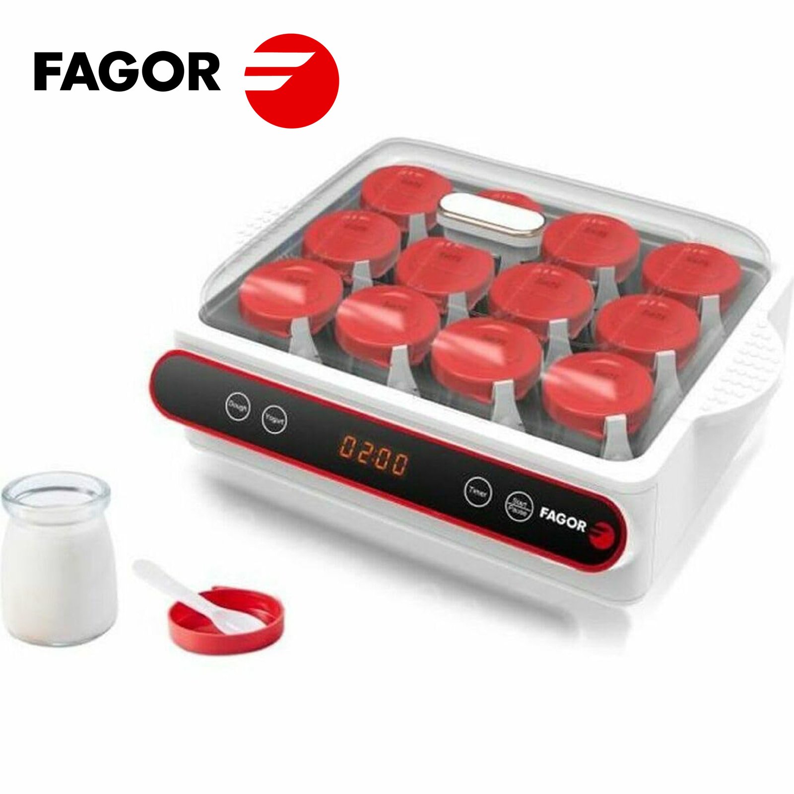 Yaourtiere FAGOR - 12 pots - Minuteur jusqu'a 12h - 2 programmes FG3215