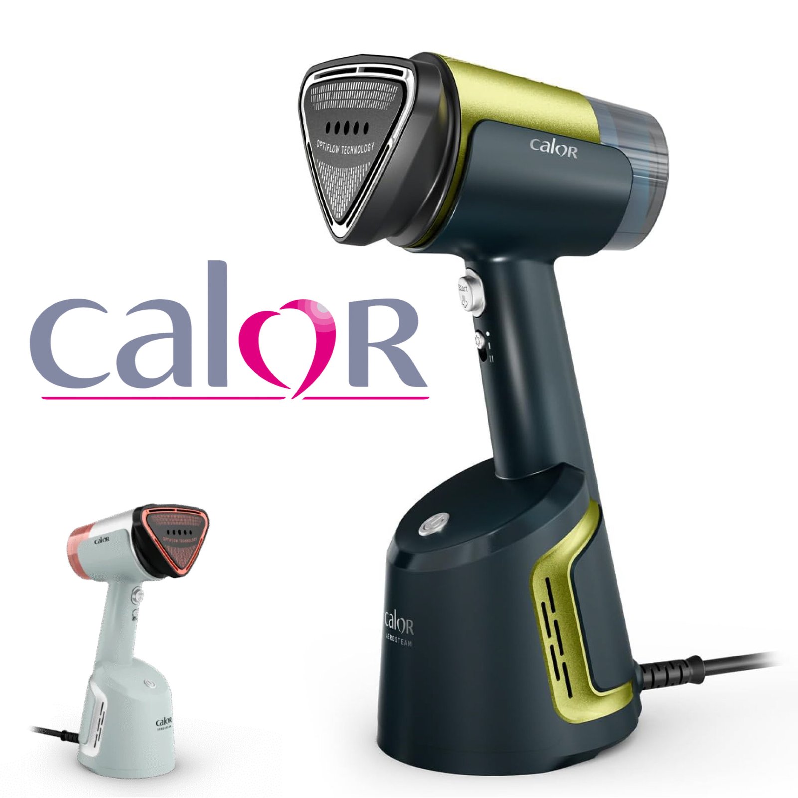 Calor AeroSteam défroisseur à main, Nouvelle technologie révolutionnaire, Résultats d’un fer à repasser en un seul passage, Rapide, Facile d'utilisation sans crochet, Fabriqué en France, DT9810C0