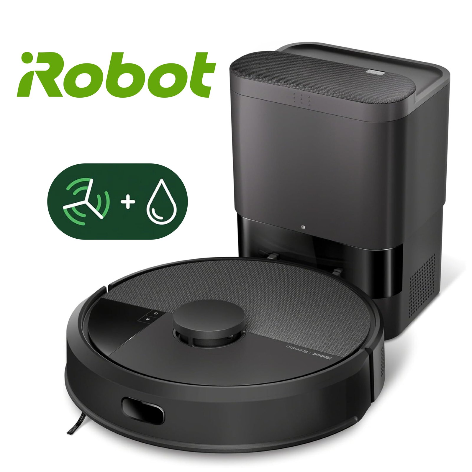 iRobot Roomba 105 Combo+AutoEmpty Dock - Robot Aspirateur Laveur 2en1 - Aspiration de 7KPa - Navigation LiDAR - Détection des Tapis - Zones de Nettoyage et d'Évitement - 4 Niveaux d'Aspiration
