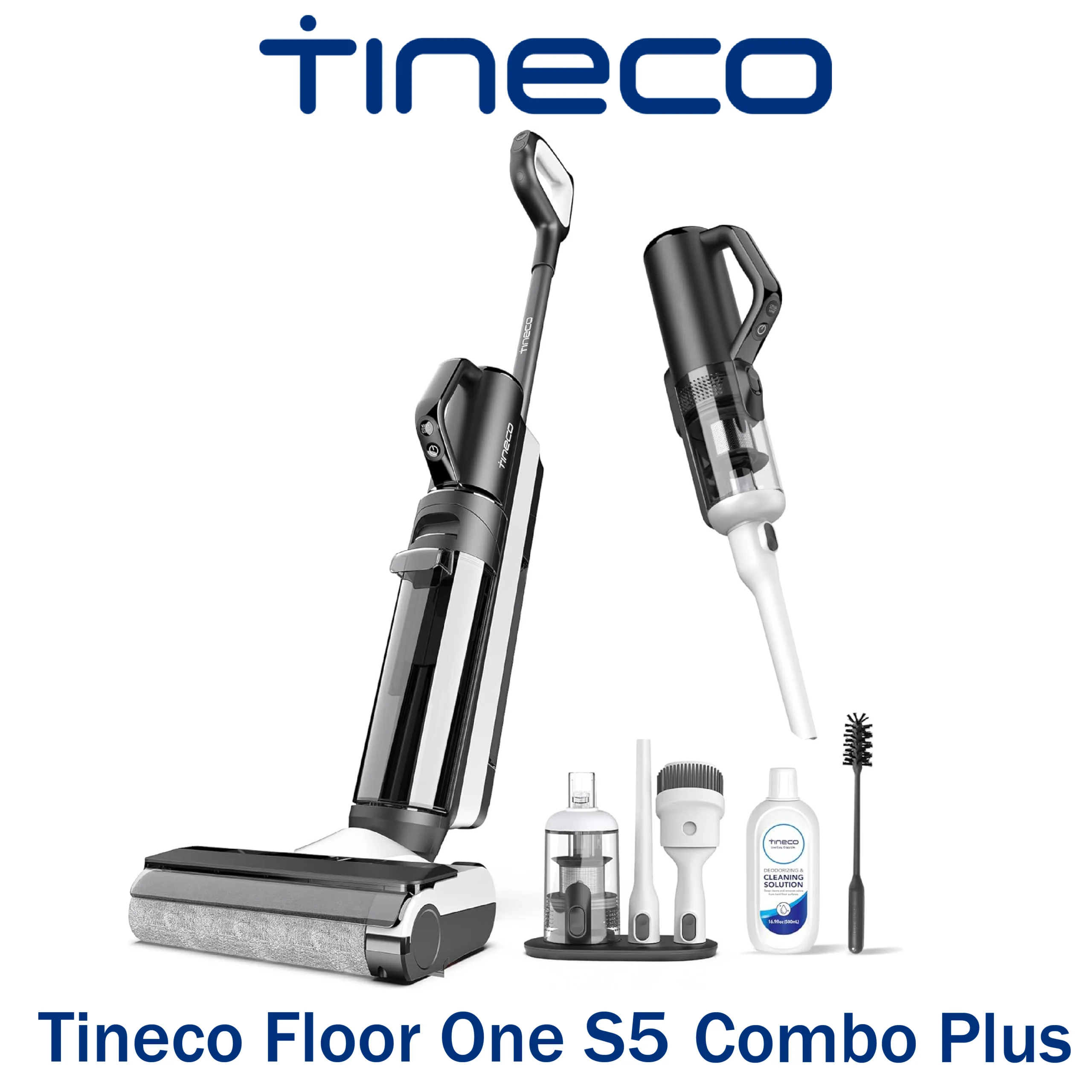Tineco Floor One S5 Combo PLUS Aspirateur et Laveur Sec et Humide sans Fil Intelligent, Parfait pour Les Saletés Collantes et Les Poils d'animaux, Léger, Ultra-Silencieux, Écran Intelligent