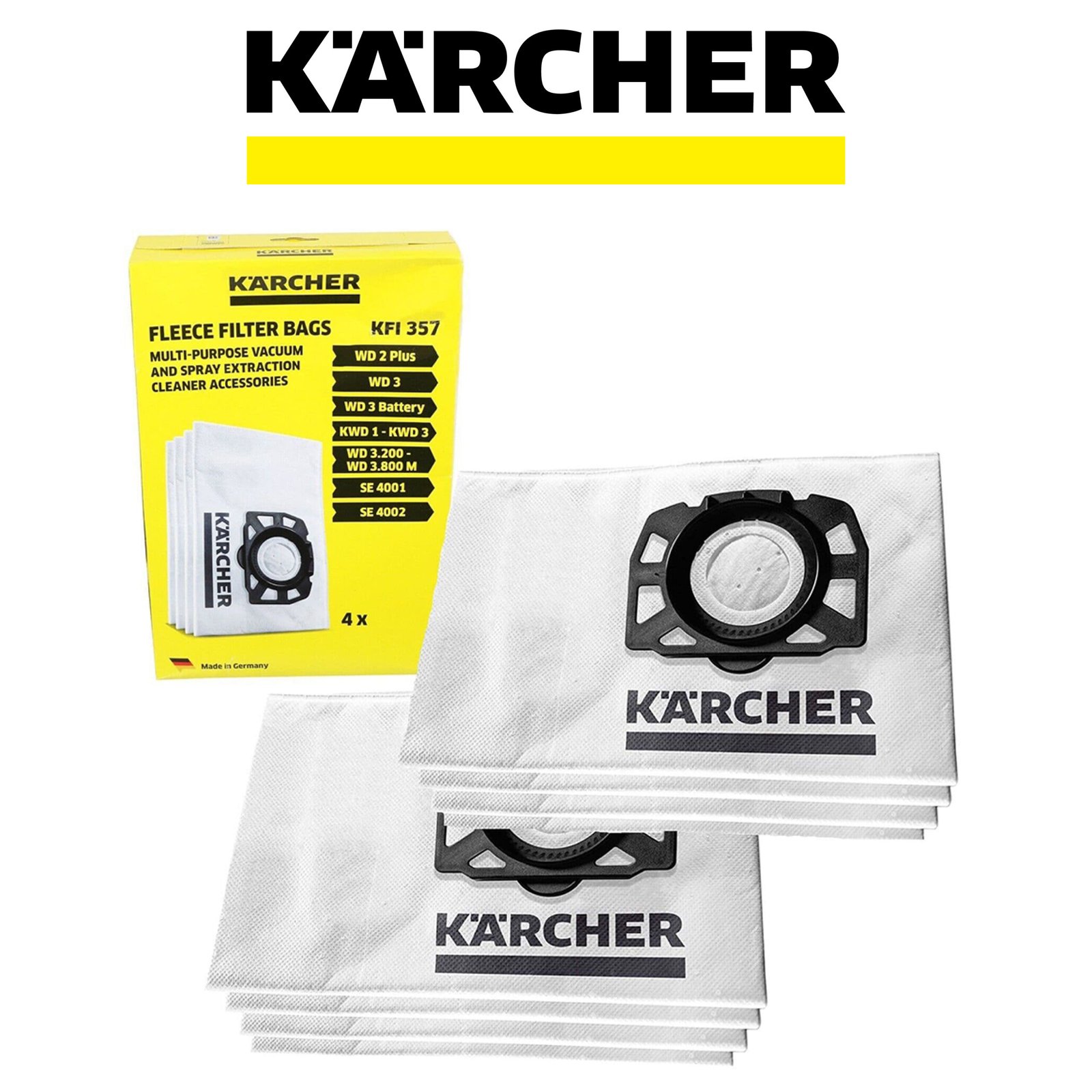 Kärcher Fleece Filter Bags KFI 357 for A, K, KWD, MV, SE, WD
