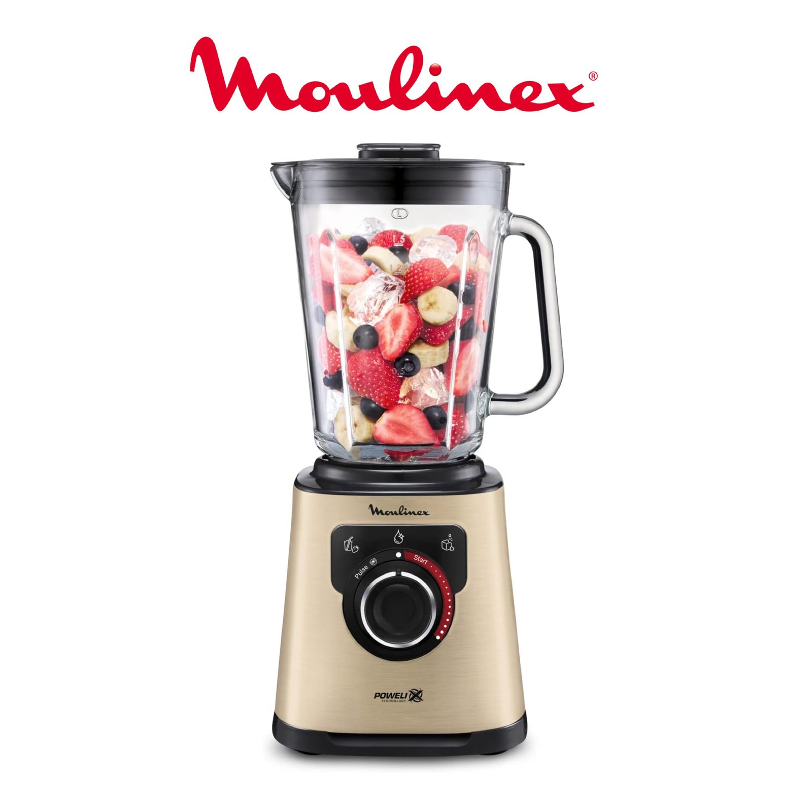Moulinex PerfectMix Electric Blender, 1200W, Glass Bowl ,LM871A10