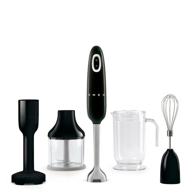 MIXEUR COFFRET SMEG NOIR INOX HBF22BLEU