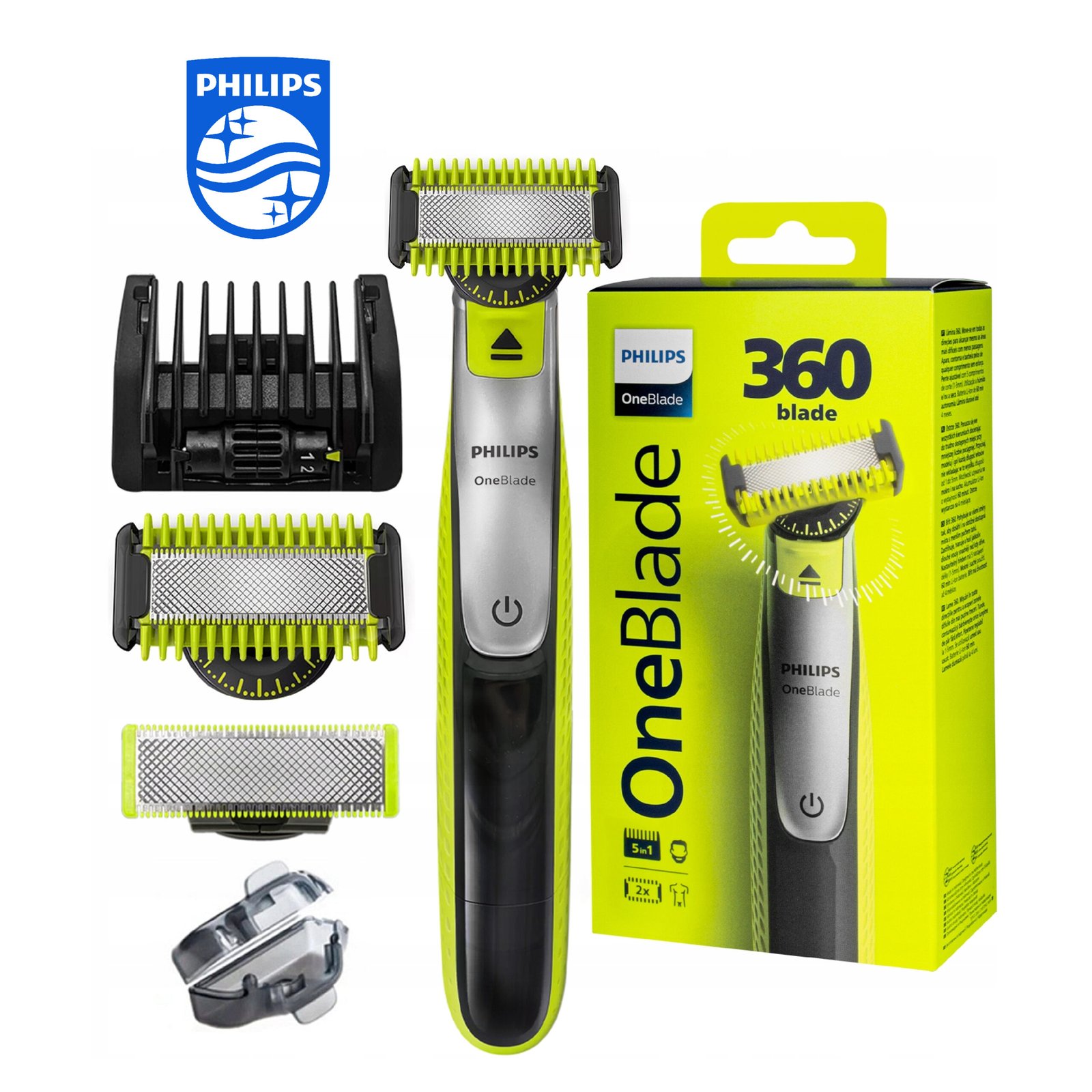 Philips OneBlade 360 Flexible 5-in-1 shaver and trimmer for face and body QP2834/20