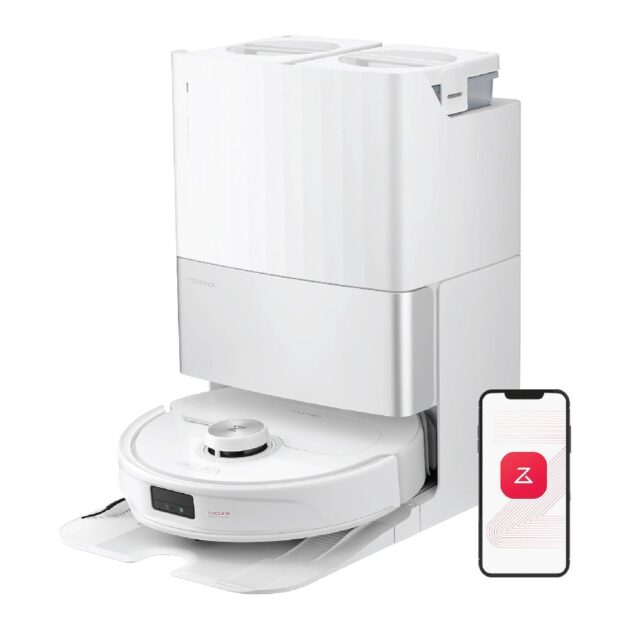 roborock Qrevo Master Aspirateur Robot avec FlexiArm Brosse & Serpillière pour Couverture des Coins