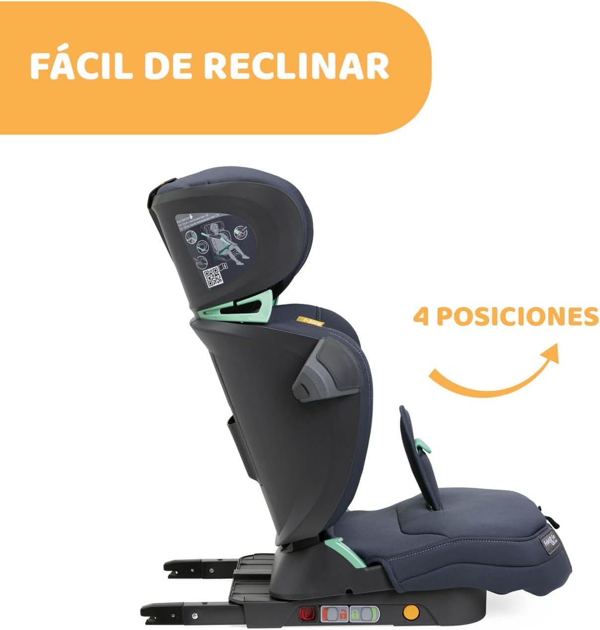 Chicco Siège auto Fold&Go I-Size 15-36 kg avec connecteurs rigides ISOFIX, groupe 2/3 pour enfants 3-12 ans - Image 6