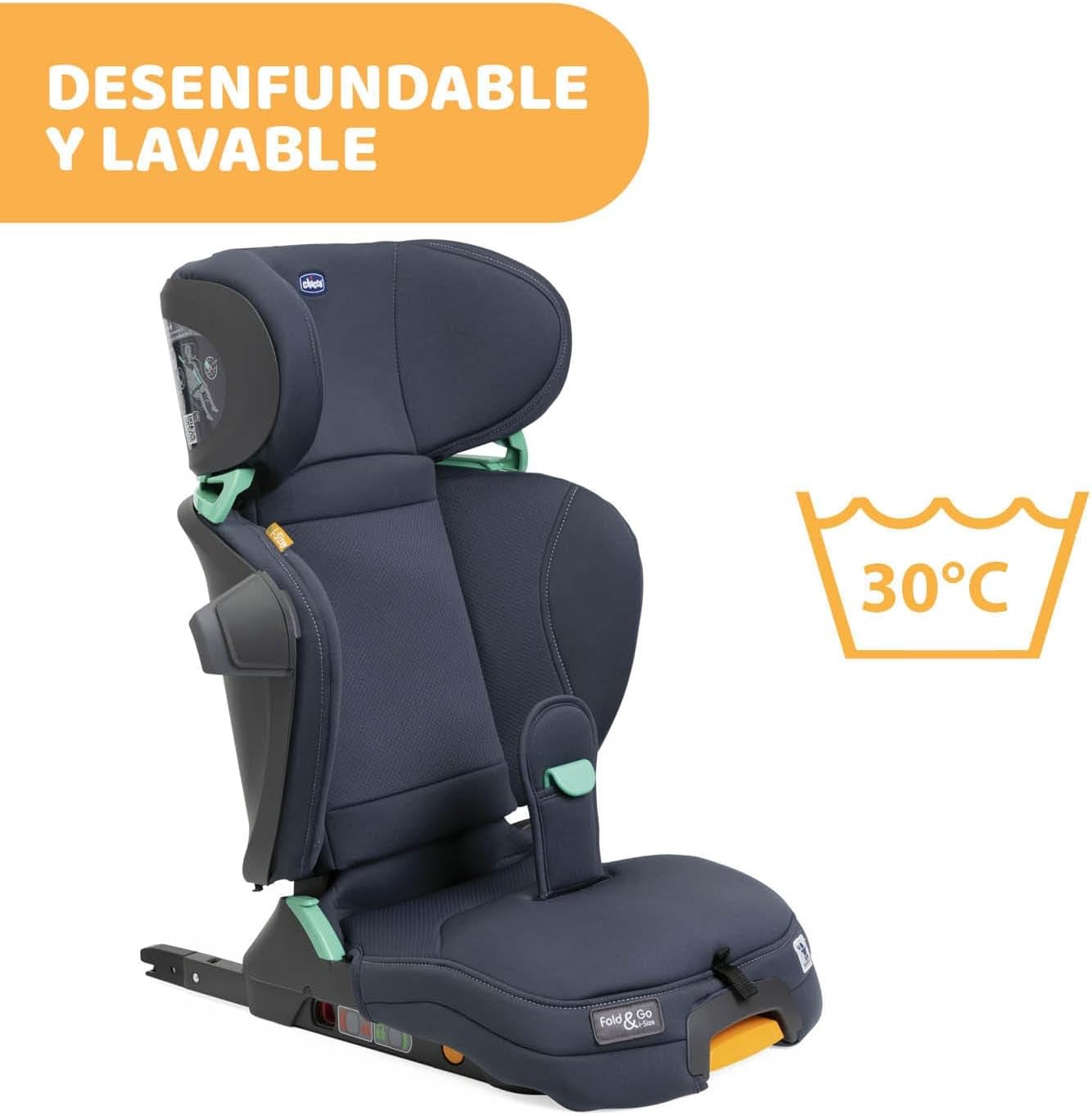 Chicco Siège auto Fold&Go I-Size 15-36 kg avec connecteurs rigides ISOFIX, groupe 2/3 pour enfants 3-12 ans - Image 5