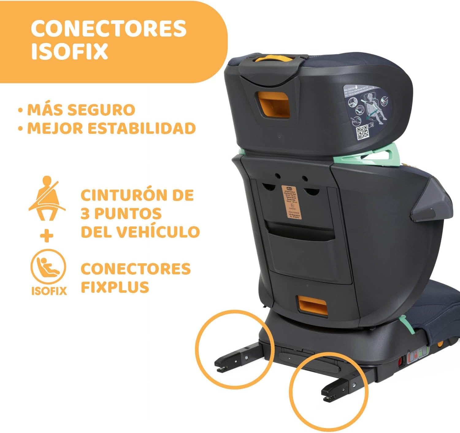 Chicco Siège auto Fold&Go I-Size 15-36 kg avec connecteurs rigides ISOFIX, groupe 2/3 pour enfants 3-12 ans - Image 13