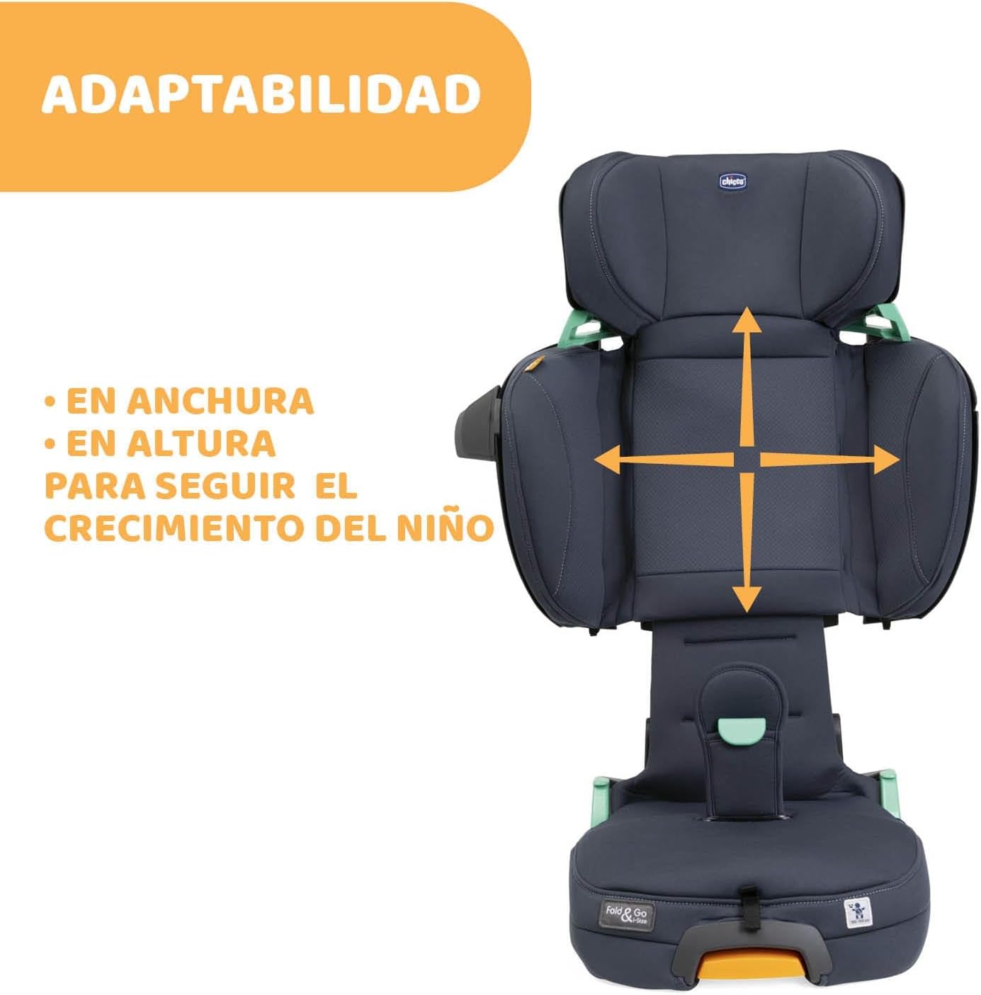 Chicco Siège auto Fold&Go I-Size 15-36 kg avec connecteurs rigides ISOFIX, groupe 2/3 pour enfants 3-12 ans - Image 11