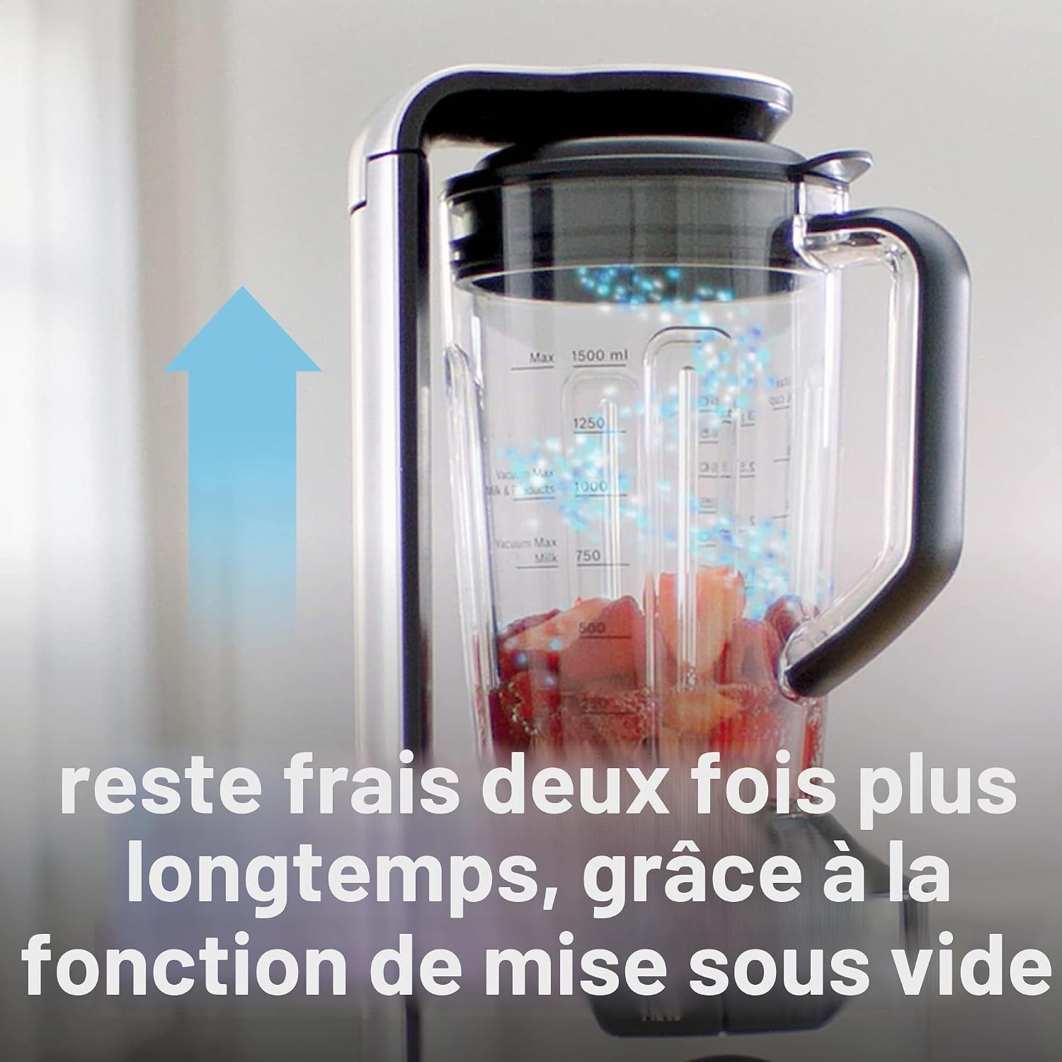 Bosch Blender sous vide VitaPower Série 8 – Grande préservation des vitamines – Gourde to go avec valve sous-vide – 1,5 L – 1000W -MMBV622M - Image 5