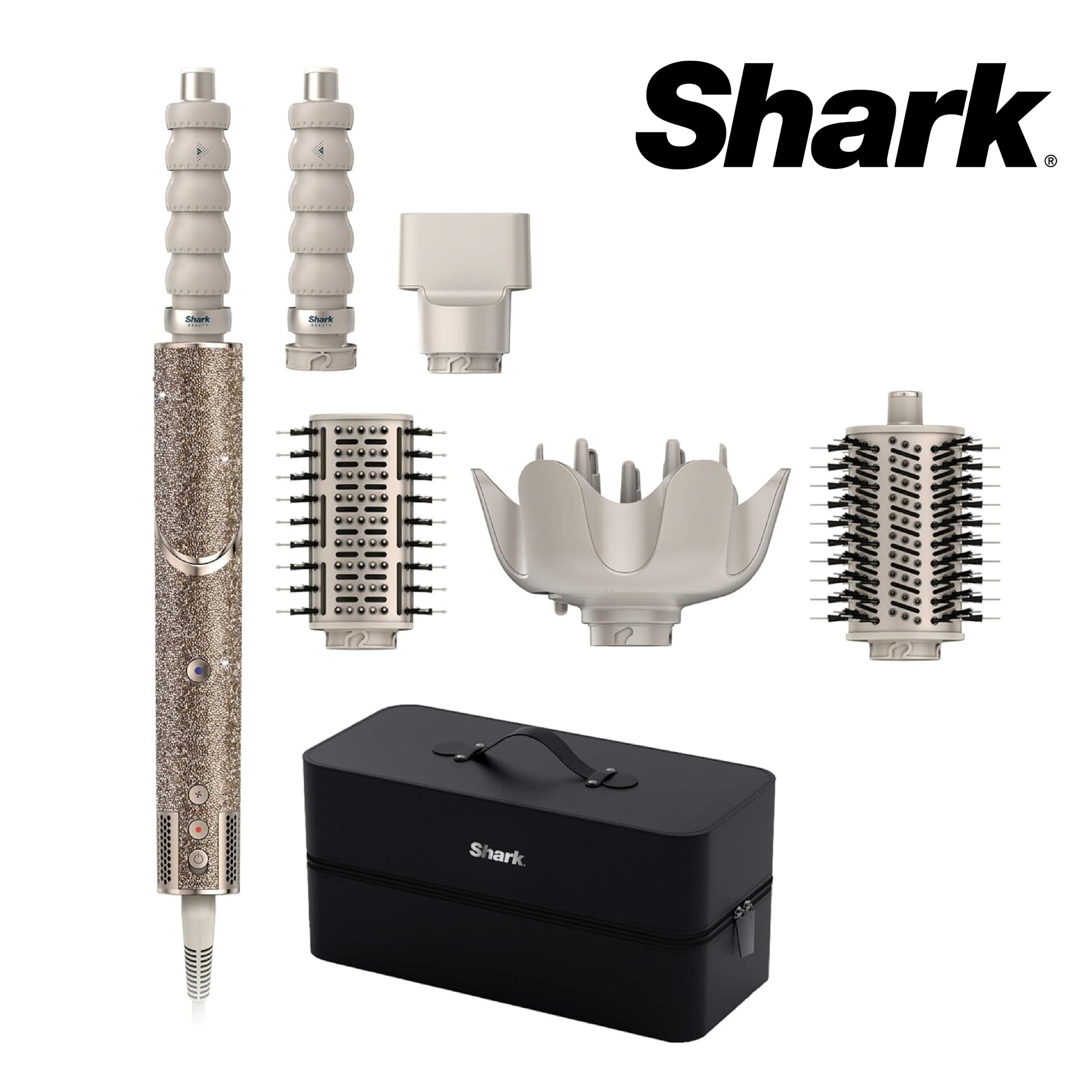 Shark FlexStyle Styler & Sèche-Cheveux 5-en-1 - Édition limitée Diamant Champagne HD446JSEU