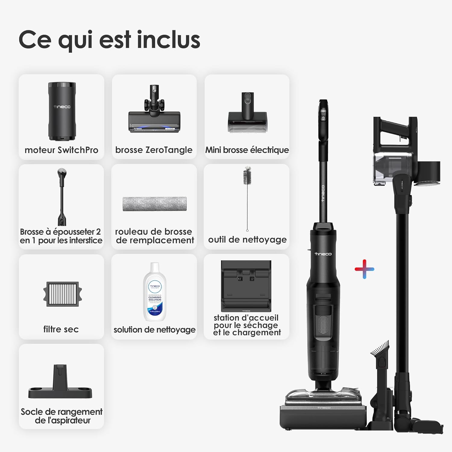 Tineco Floor One Switch S7 Stretch Aspirateur Laveur, Aspirateur Balai sans Fil 5 en 1, portée à Plat 180°, Nettoyage Deux Bords, - Image 12