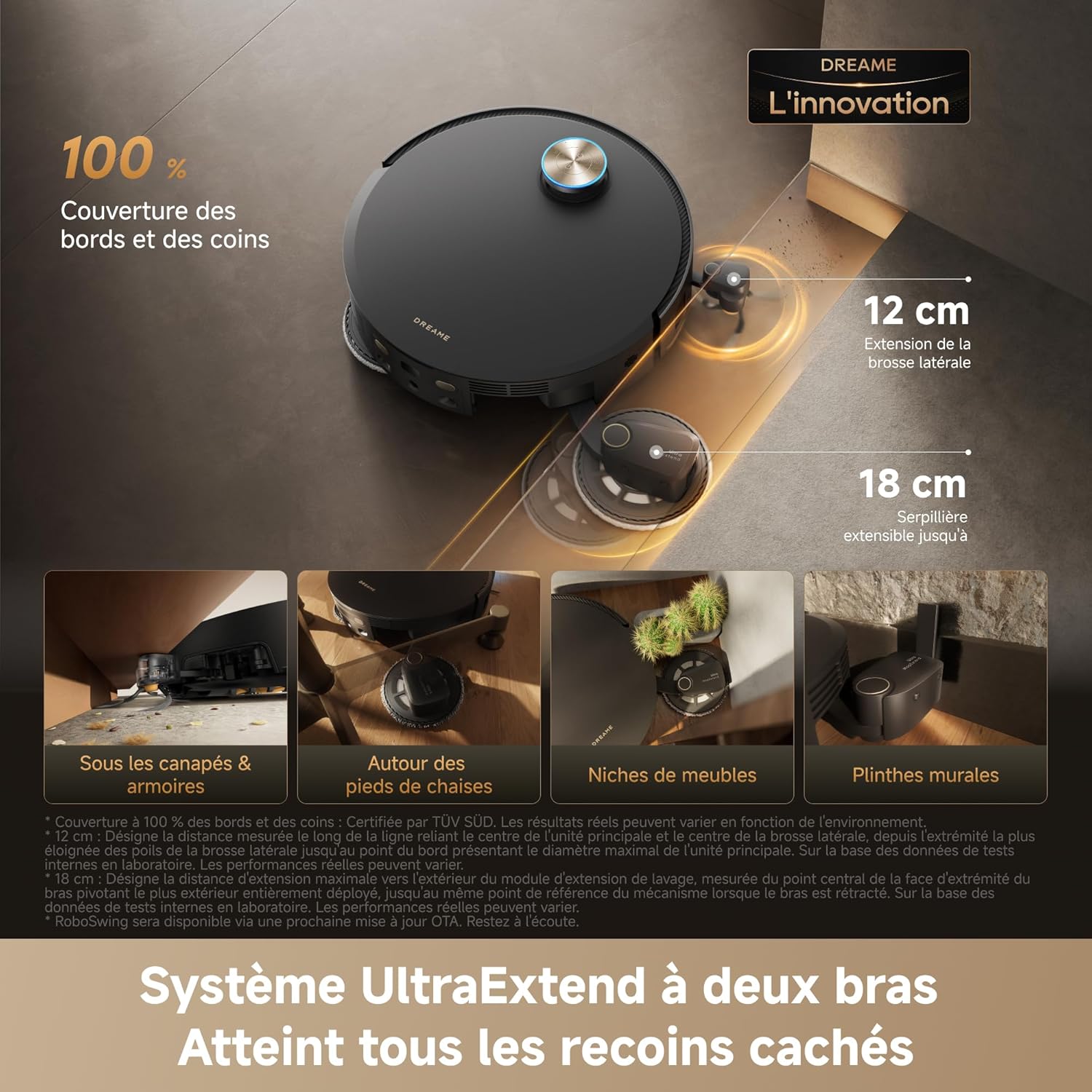 Dreame X60 Pro Ultra Complete, Robot Aspirateur et Laveur, 42 000 Pa, UltraExtend à 2 Bras - Image 3