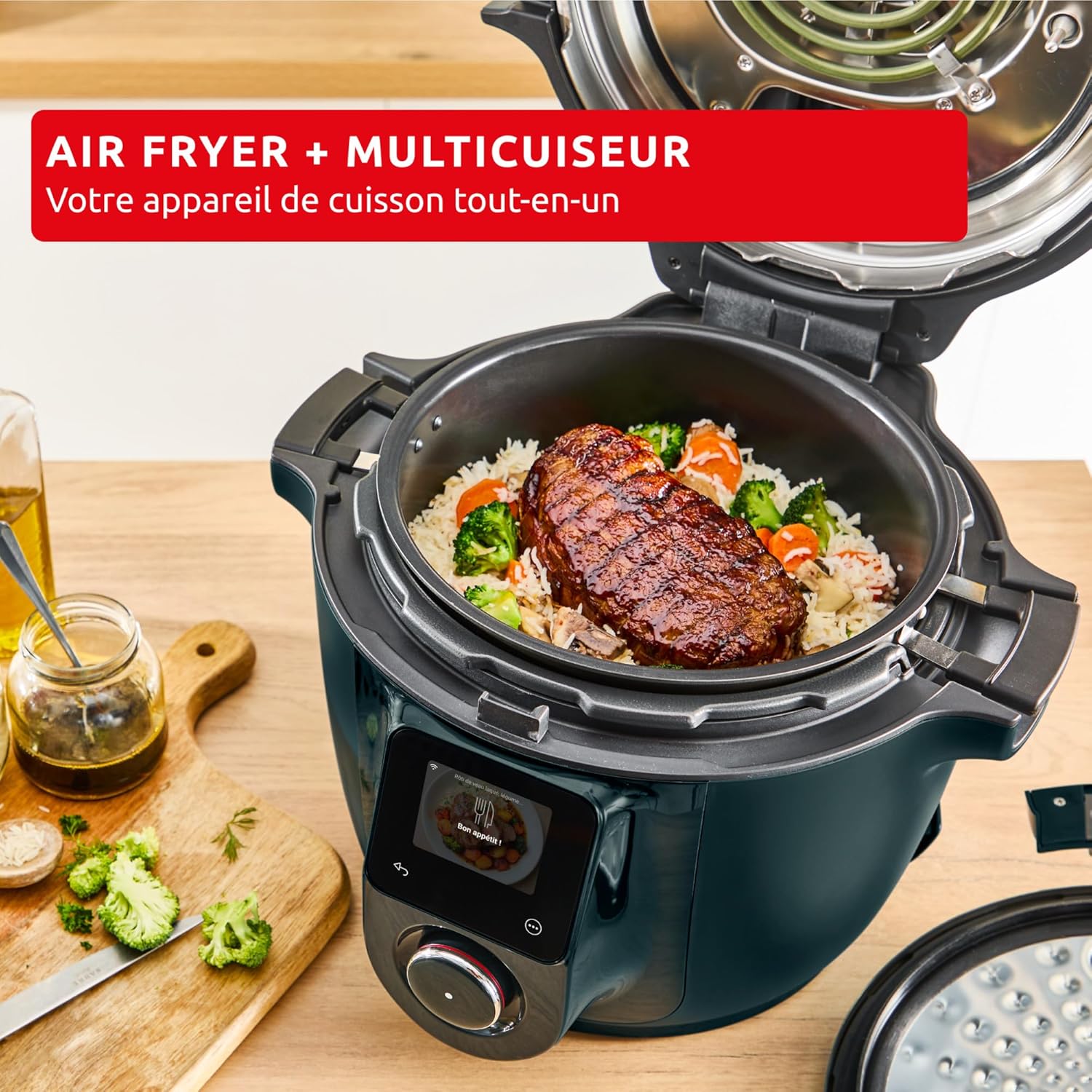 Moulinex Cookeo Infinity, Air fryer + multicuiseur sous pression, Sans pale de mélange, 17 programmes, CE97GUF0 - Image 5