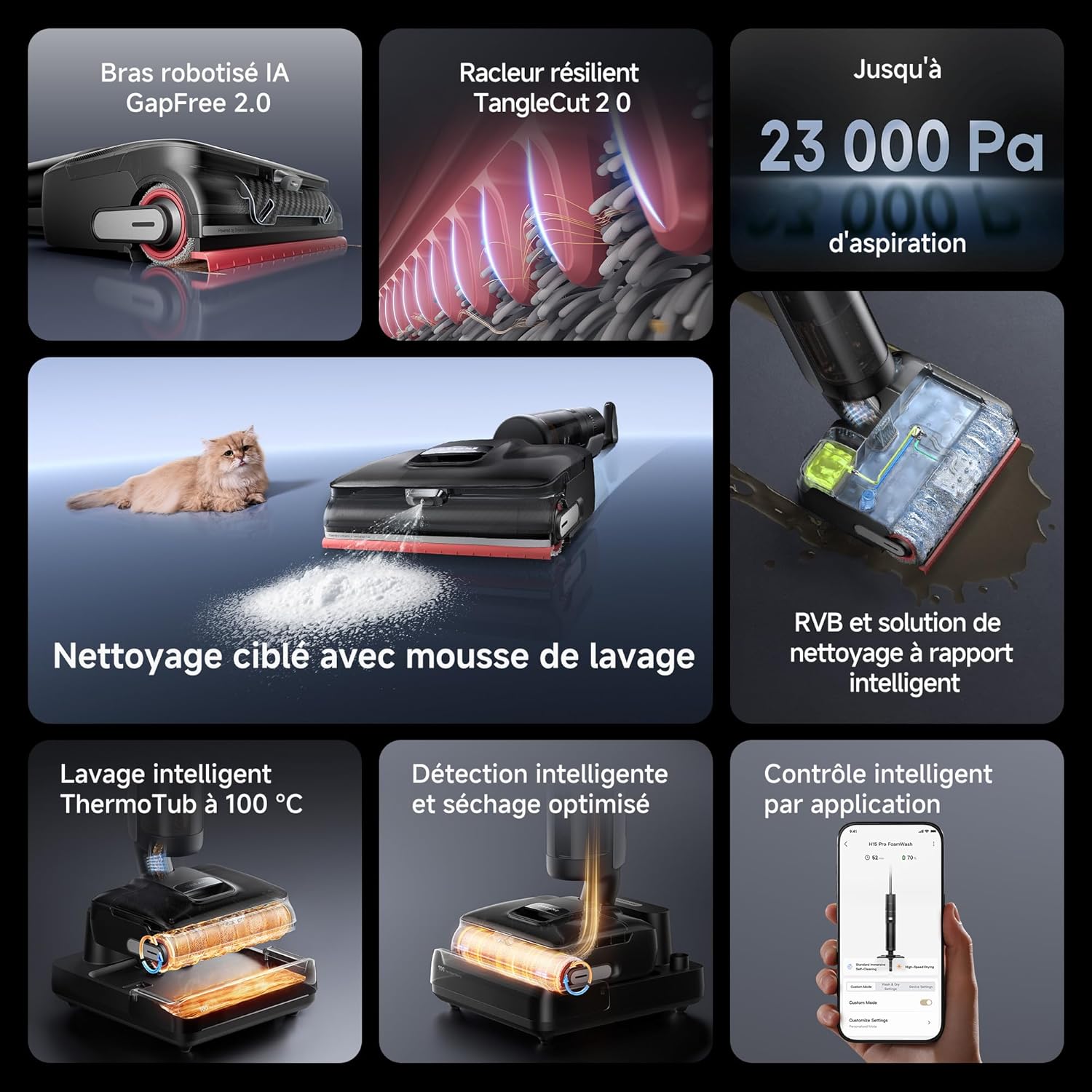 Dreame H15 Pro FoamWash Aspirateur Laveur, Nettoyage Ciblé - Image 8