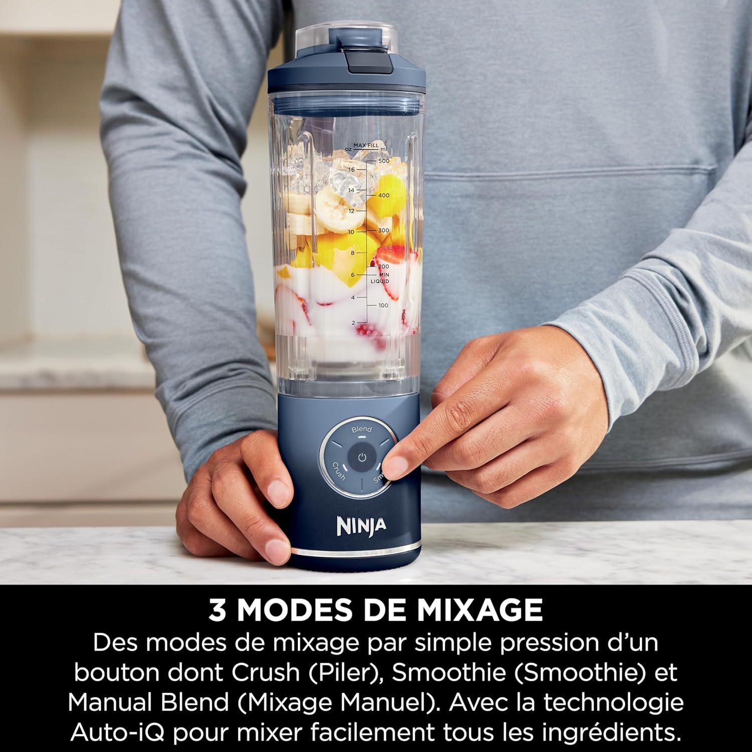 Ninja Blast Max mixeur portable, 570 ml, Rechargeable BC251EUNV - Image 6