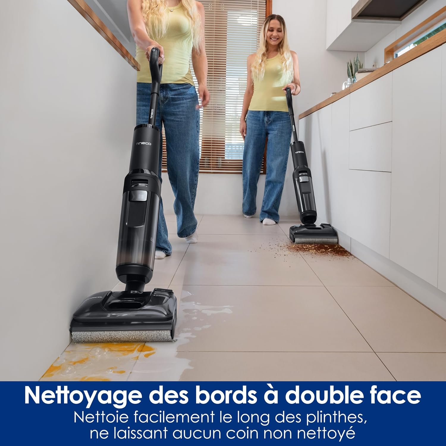 Tineco Floor One Switch S7 Stretch Aspirateur Laveur, Aspirateur Balai sans Fil 5 en 1, portée à Plat 180°, Nettoyage Deux Bords, - Image 4