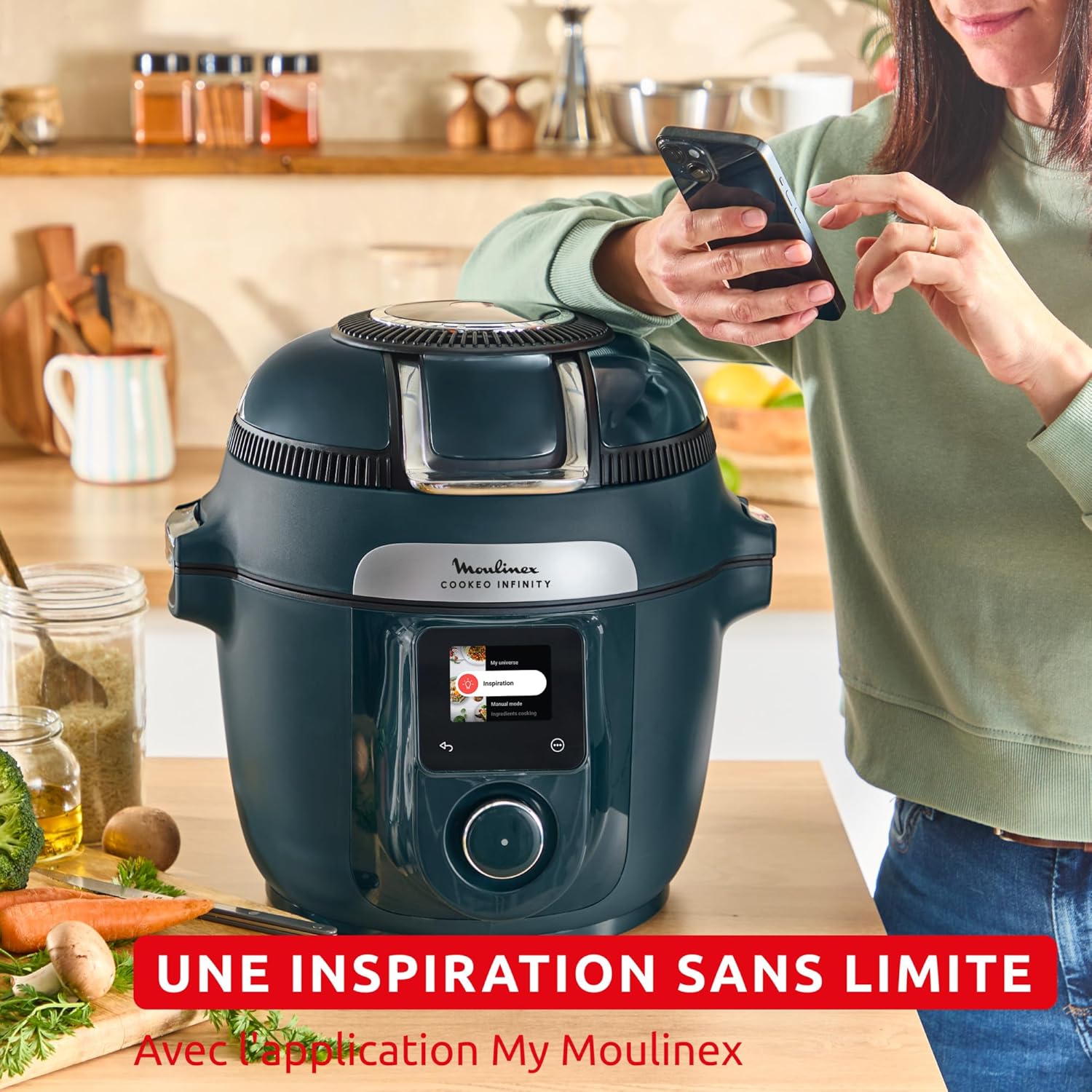Moulinex Cookeo Infinity, Air fryer + multicuiseur sous pression, Sans pale de mélange, 17 programmes, CE97GUF0 - Image 2