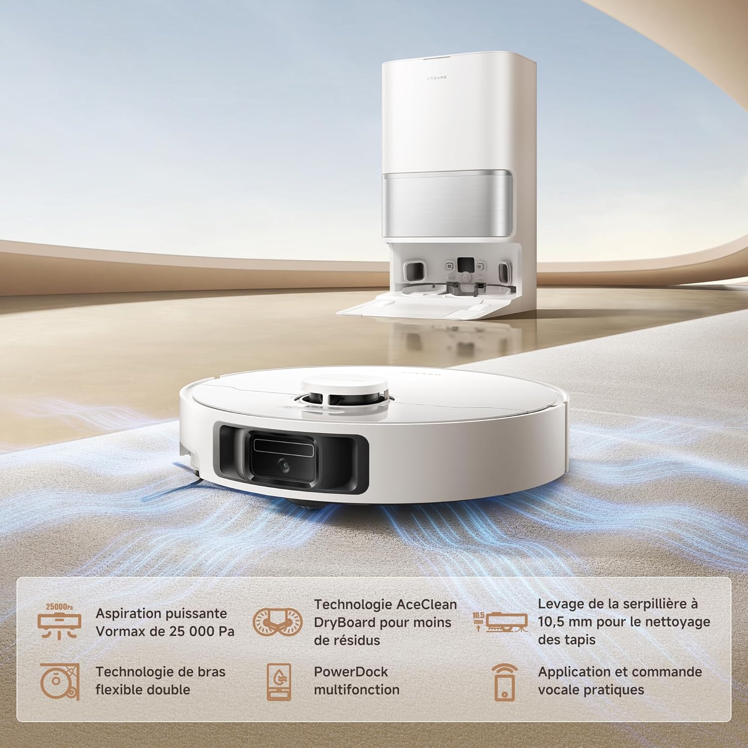 dreame L10s Ultra Gen 3 Kit Robot Aspirateur Laveur, Brosse Latérale Rétractable à Levage - Image 9