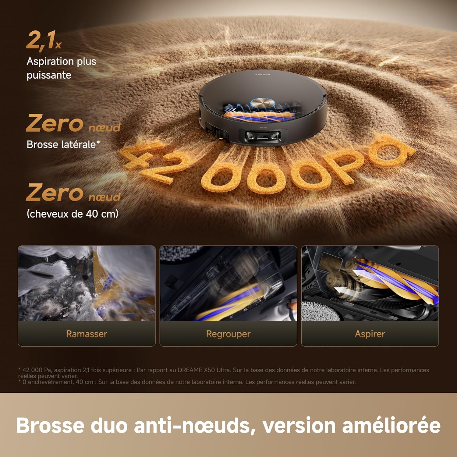 Dreame X60 Pro Ultra Complete, Robot Aspirateur et Laveur, 42 000 Pa, UltraExtend à 2 Bras - Image 9