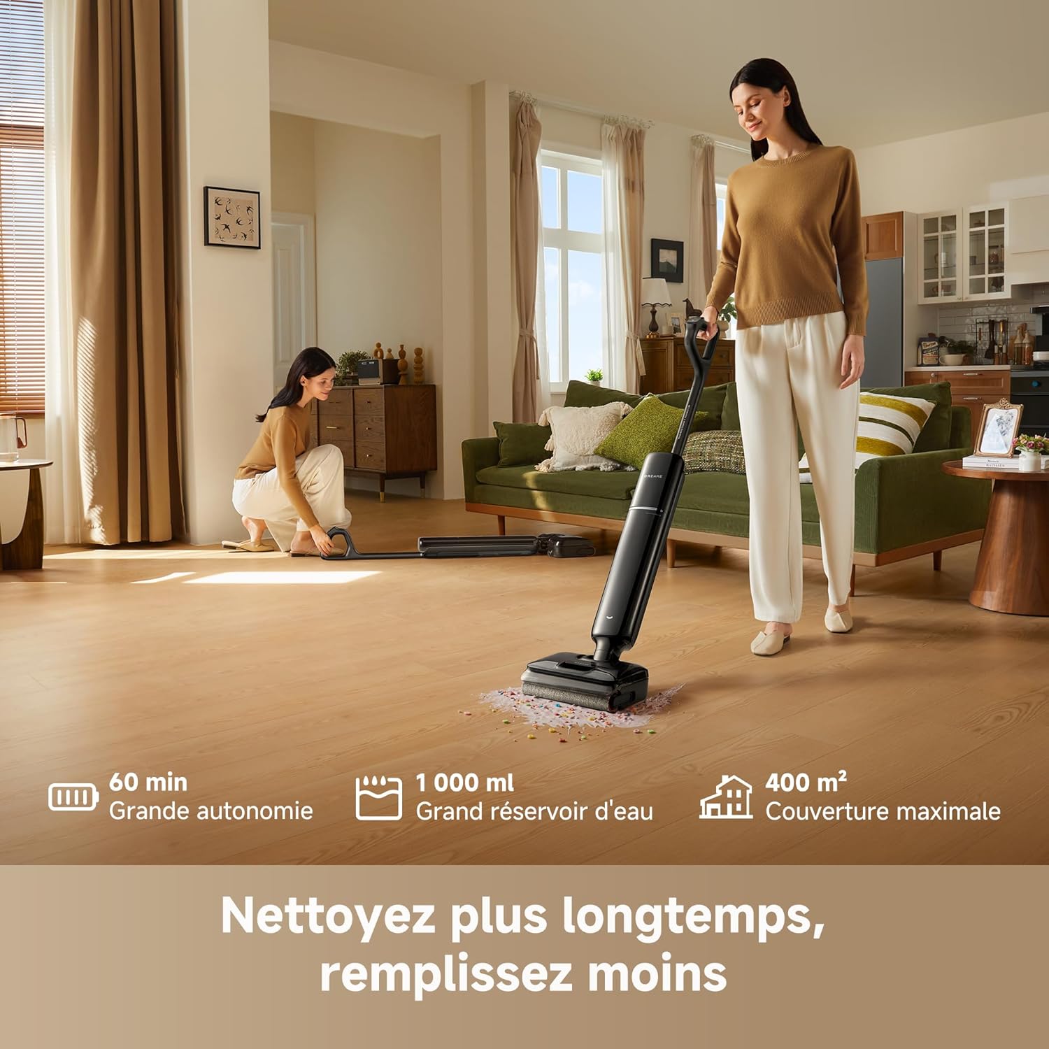 DREAME T12 Pro Aspirateur laveur, Ultra-Fin, 25 000Pa, 60Min - Image 9