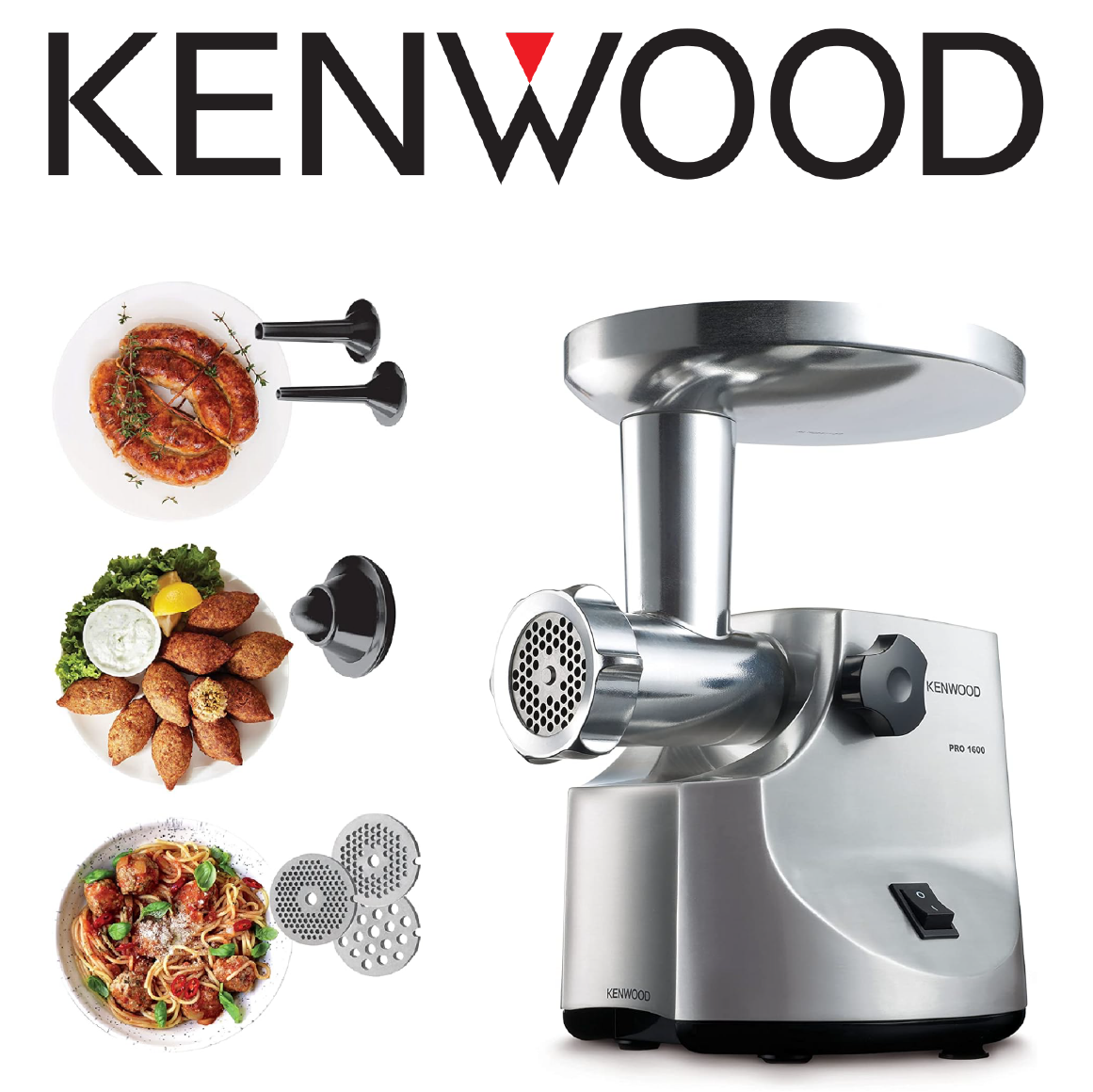 Kenwood Hachoir à viande électrique 1600W - MG516