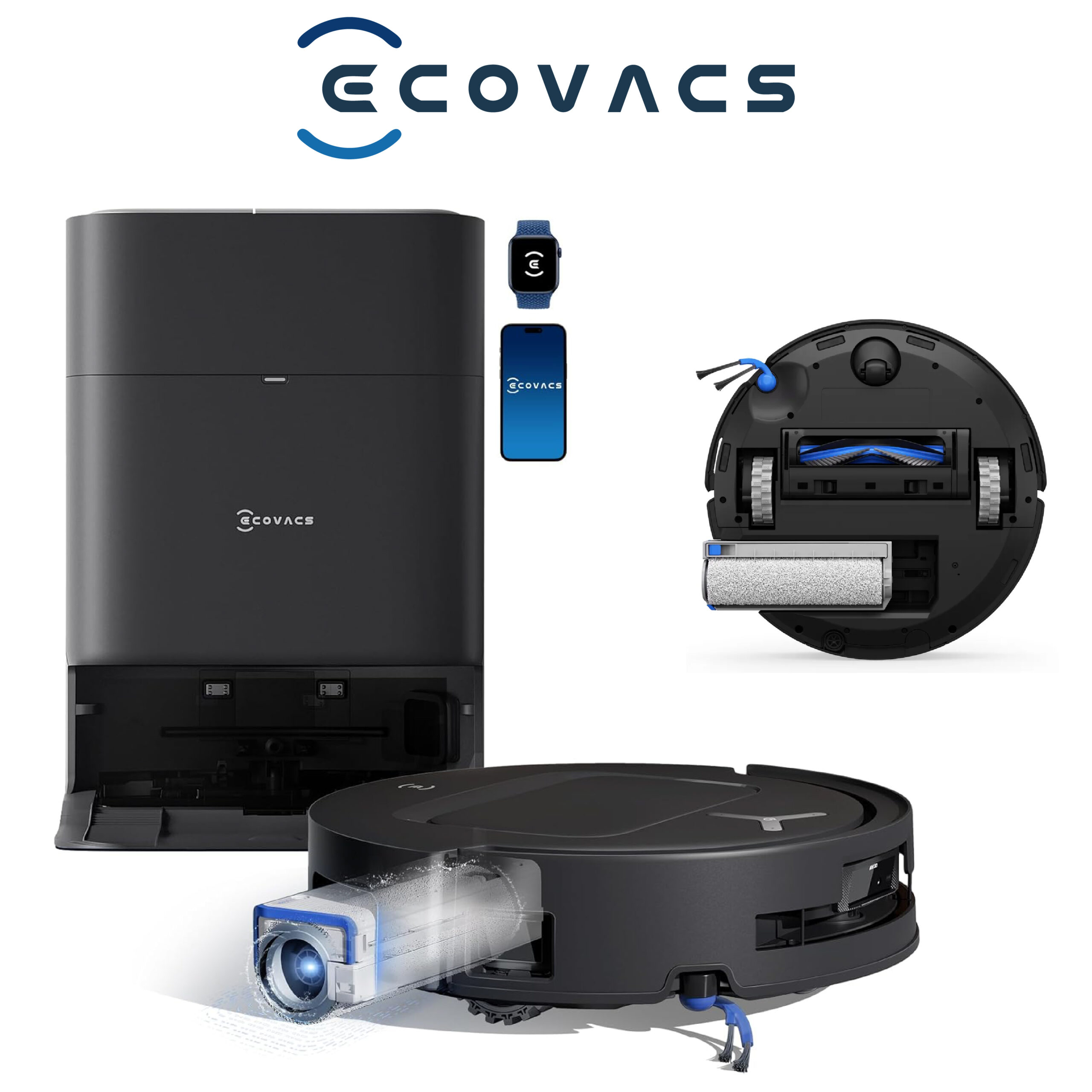ECOVACS DEEBOT T80 Omni Robot Aspirateur Laveur, 18 000 Pa