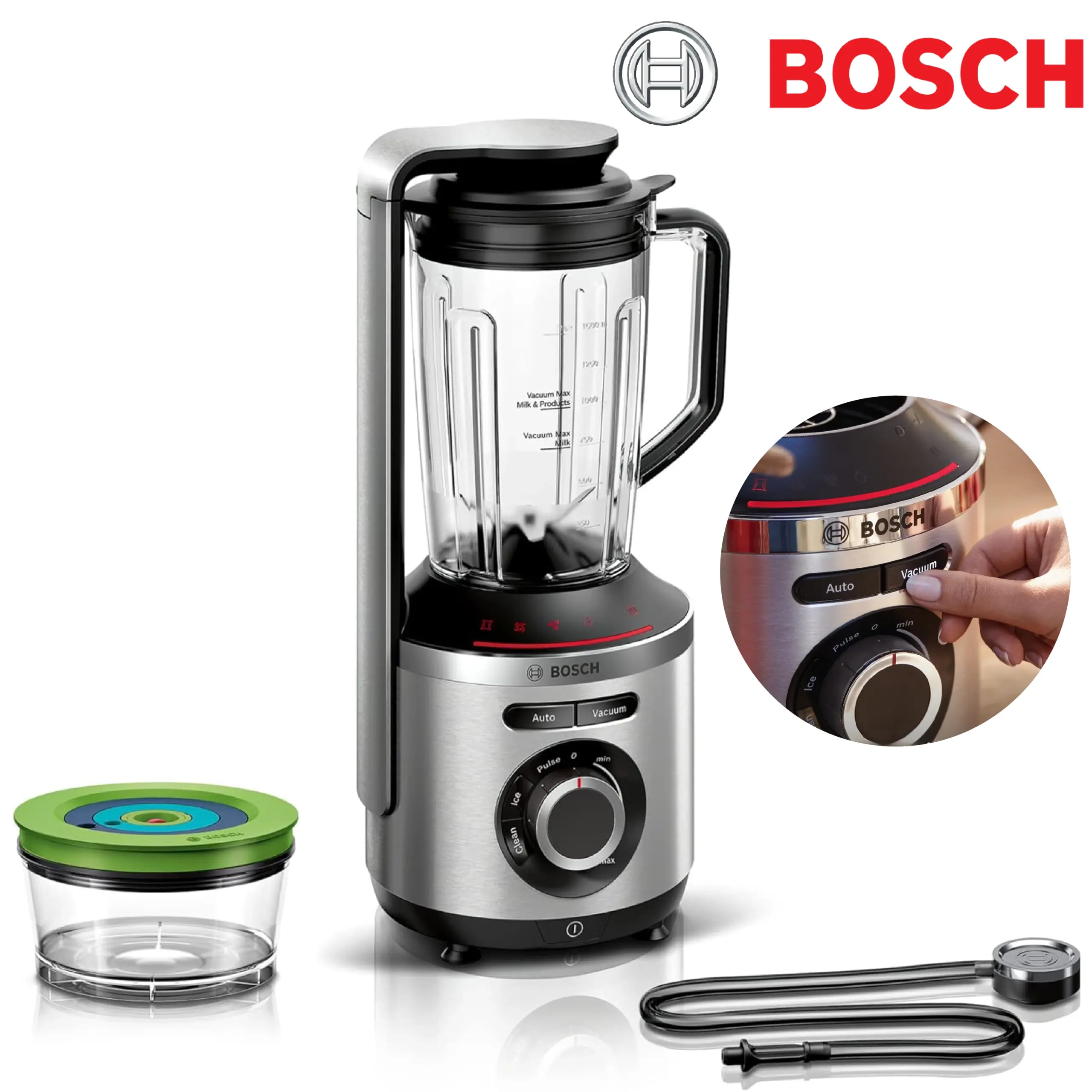 Bosch Blender sous vide VitaPower Série 8 – Grande préservation des vitamines – Gourde to go avec valve sous-vide – 1,5 L – 1000W -MMBV622M - Image 12