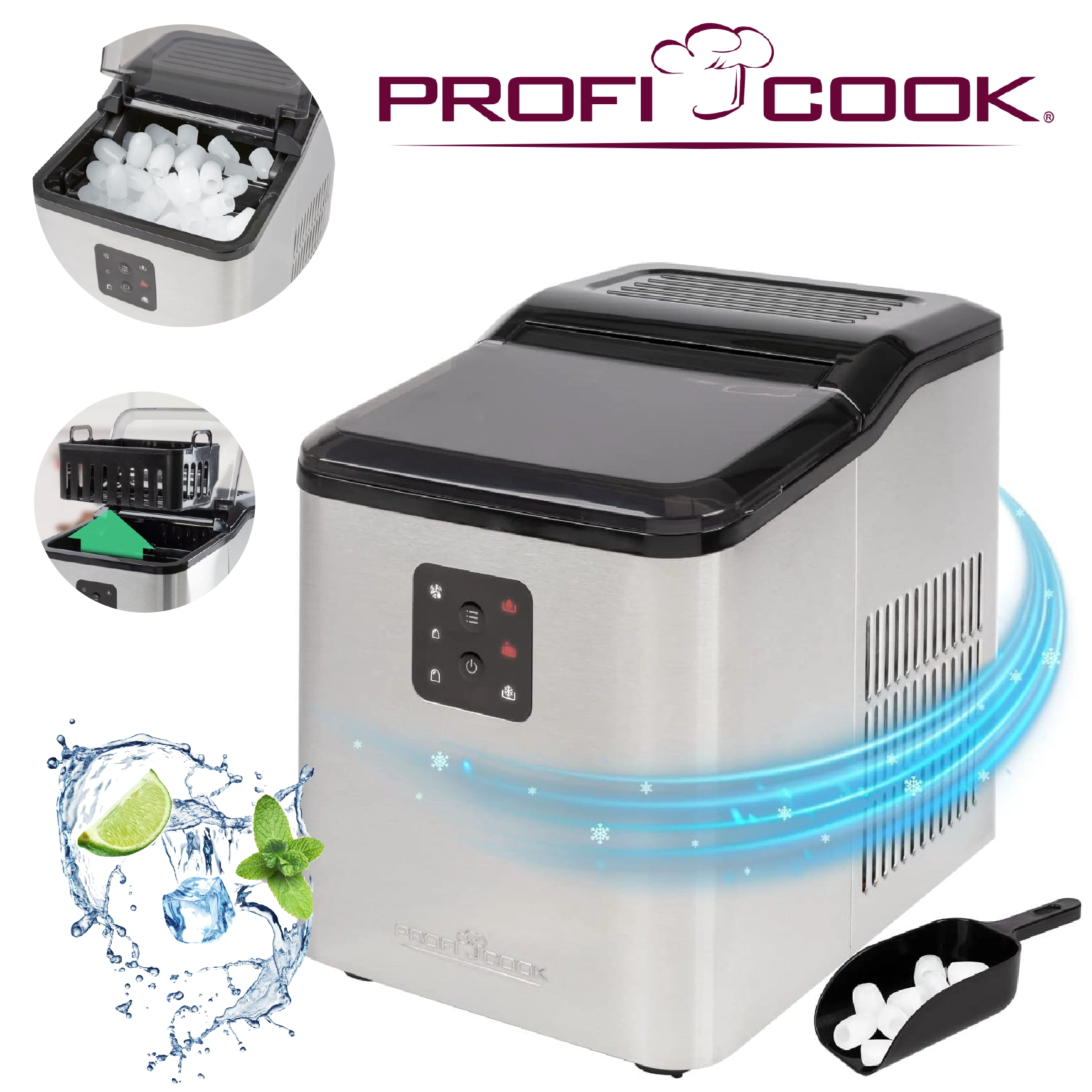 Profi Cook Machine à glaçons, Capacité 1,5 Litres, PC-EWB 1253