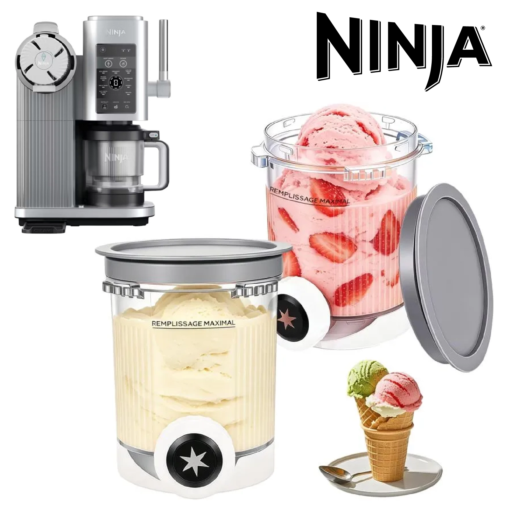 Ninja 2 Pot et Couvercle pour Ninja Swirl NC701EU NC701 NC700 Série