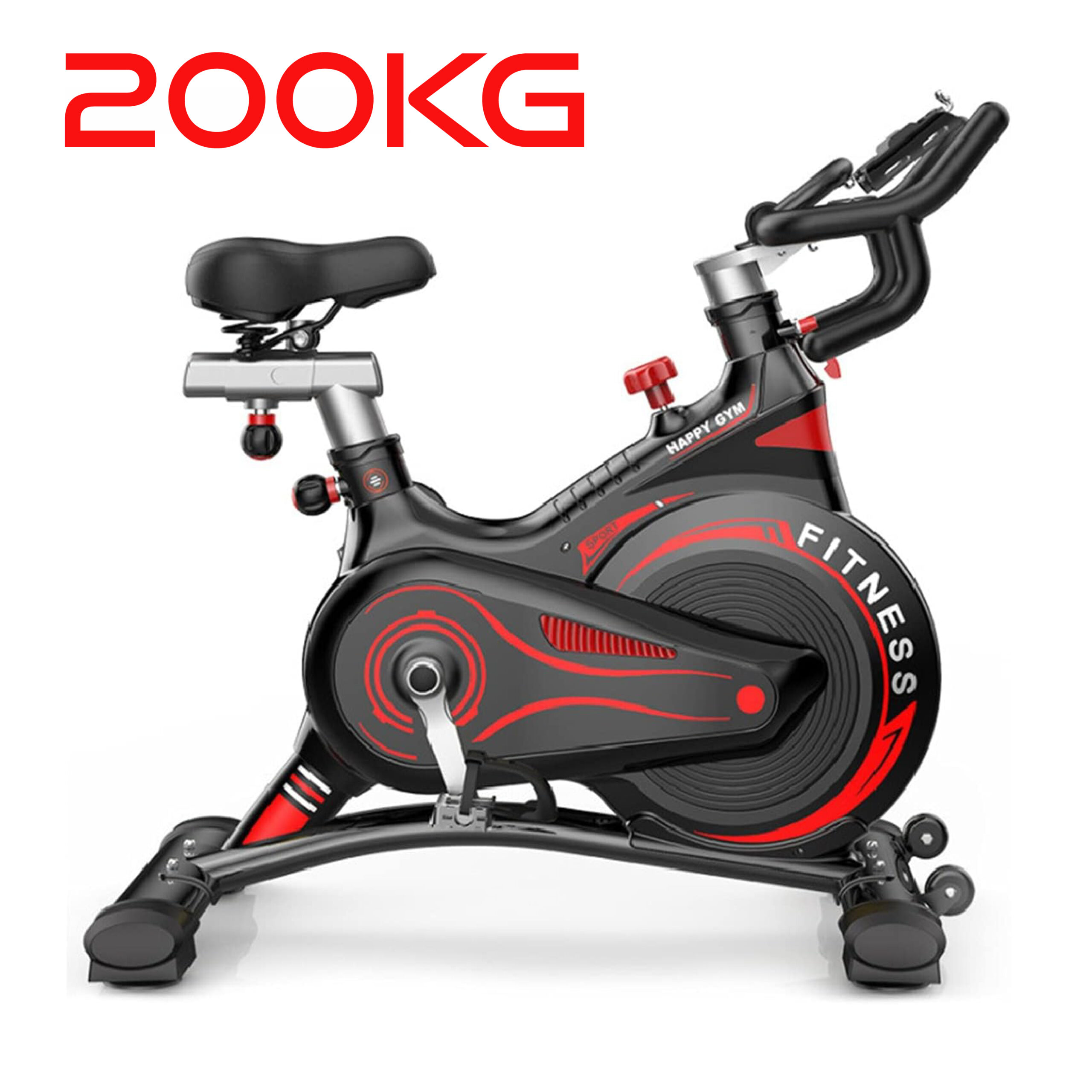 Vélo d'appartement silencieux pour sports d'intérieur -200KG ROUGE