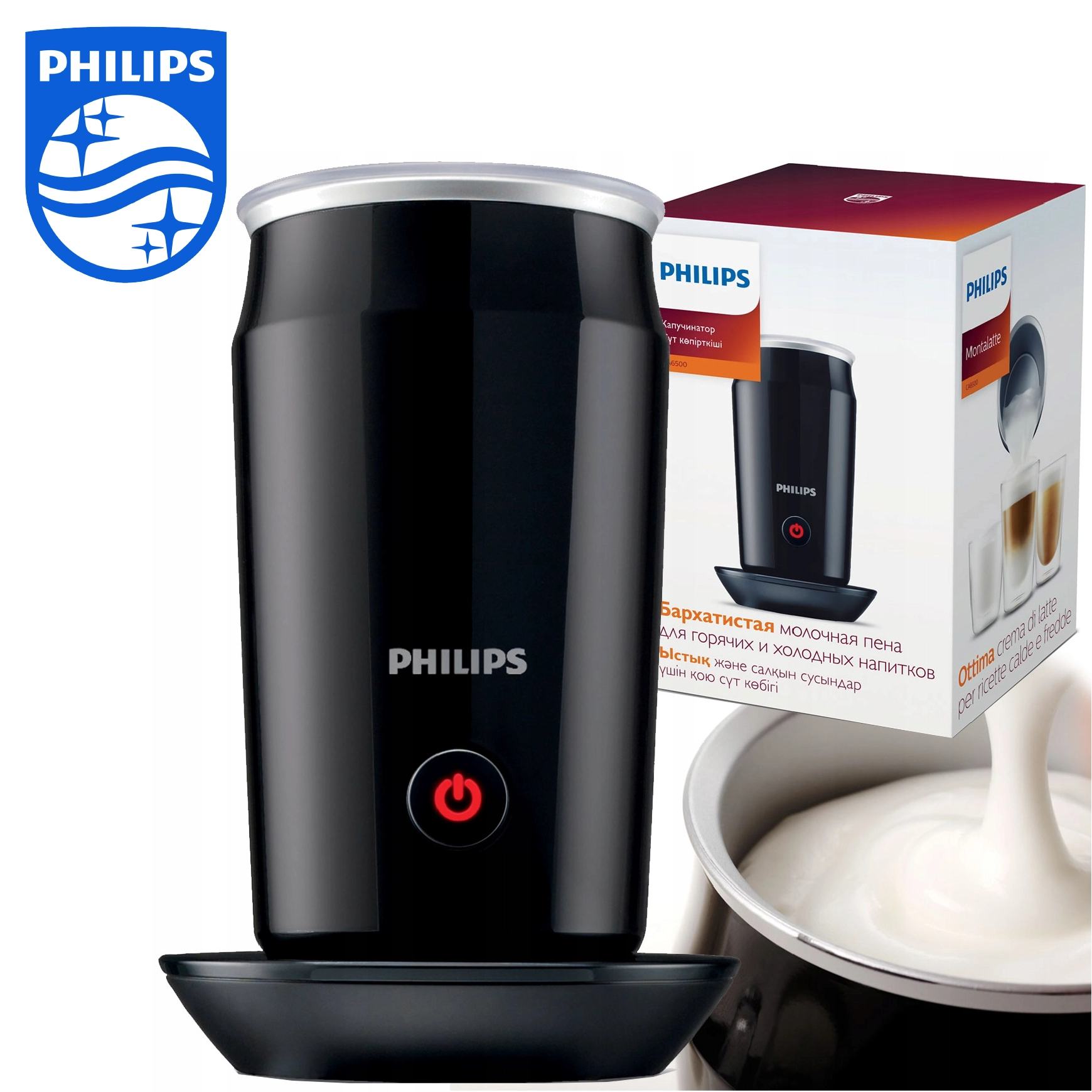Philips Milk Twister Mousseur à lait avec mousse chaude et froide Noir CA6500/63