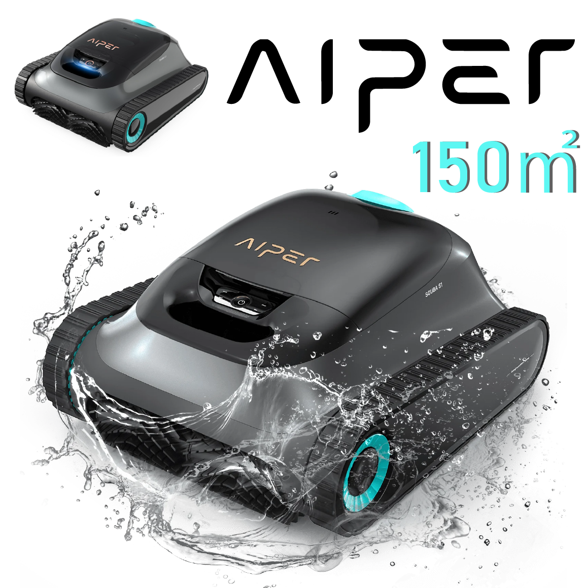 AIPER Scuba S1 Robot Piscine Fond et Parois, 150㎡