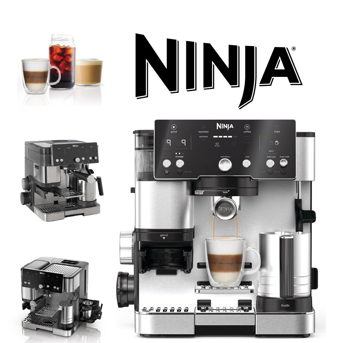 Ninja Machine à café Luxe Essential 2-en-1 Latte, ES501EU