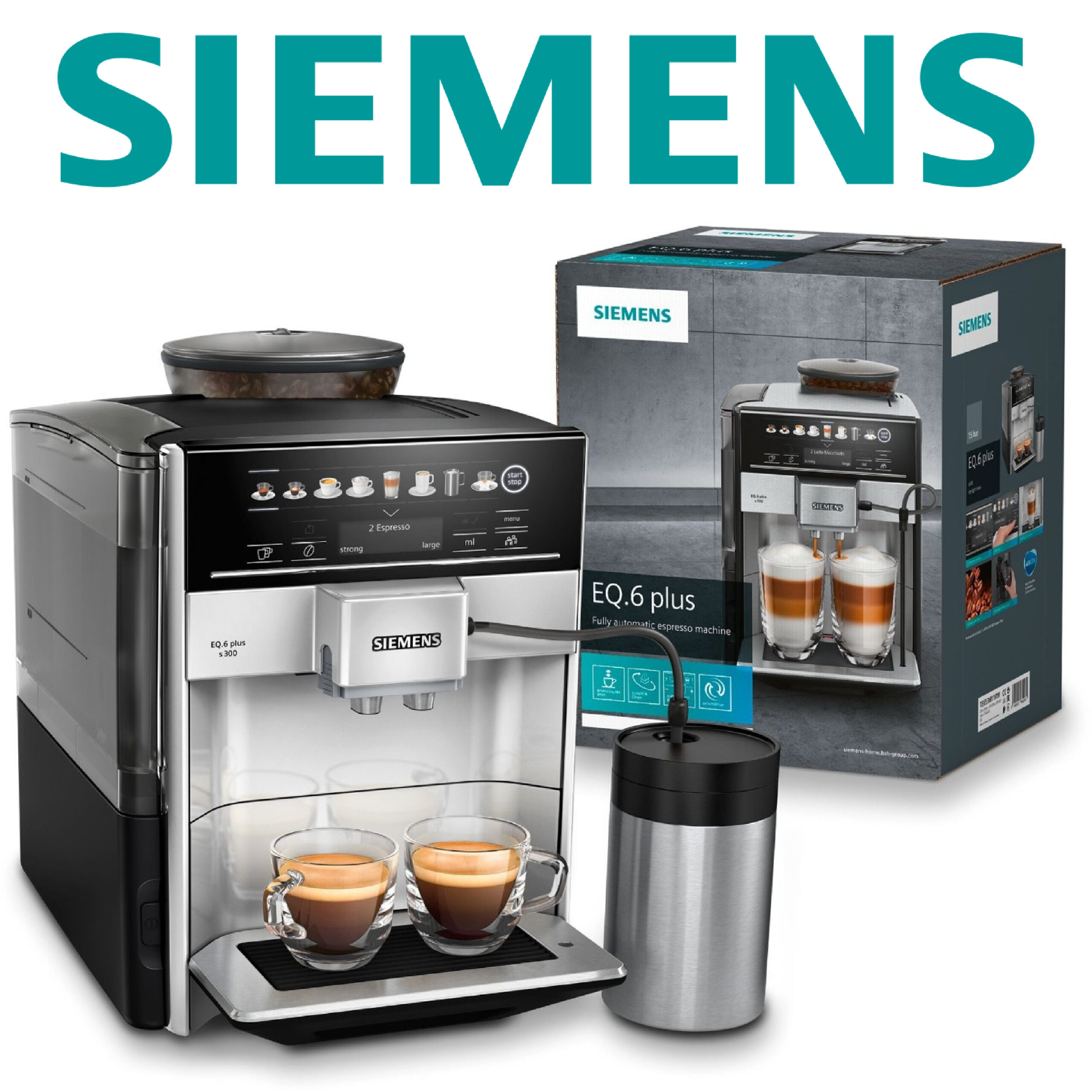 Siemens Machine à café à grain EQ6 plus s300 - buse vapeur Cappuccino -TE653M19RW ( 18 مليون )