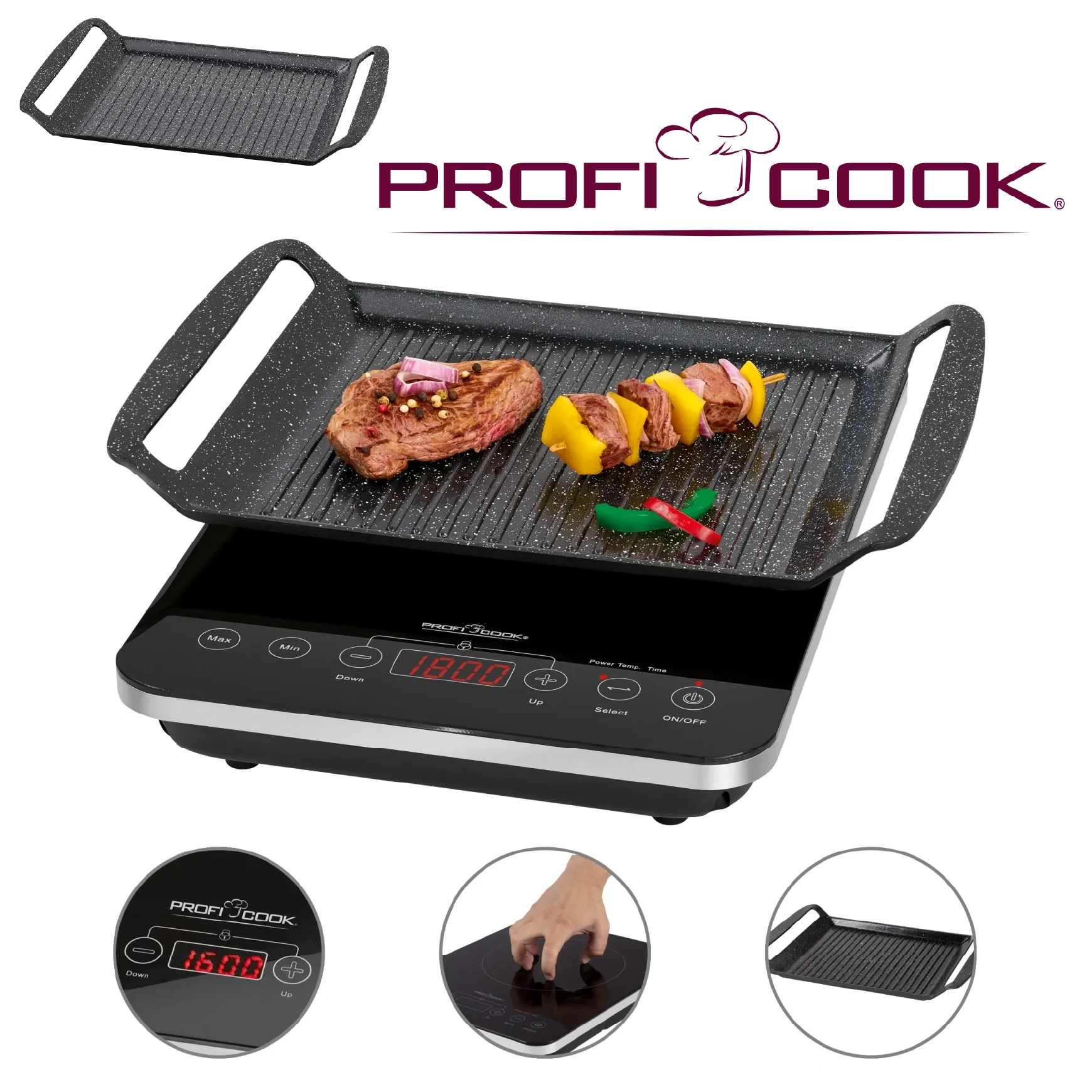 Profi Cook Gril de table à induction, ITG 1130