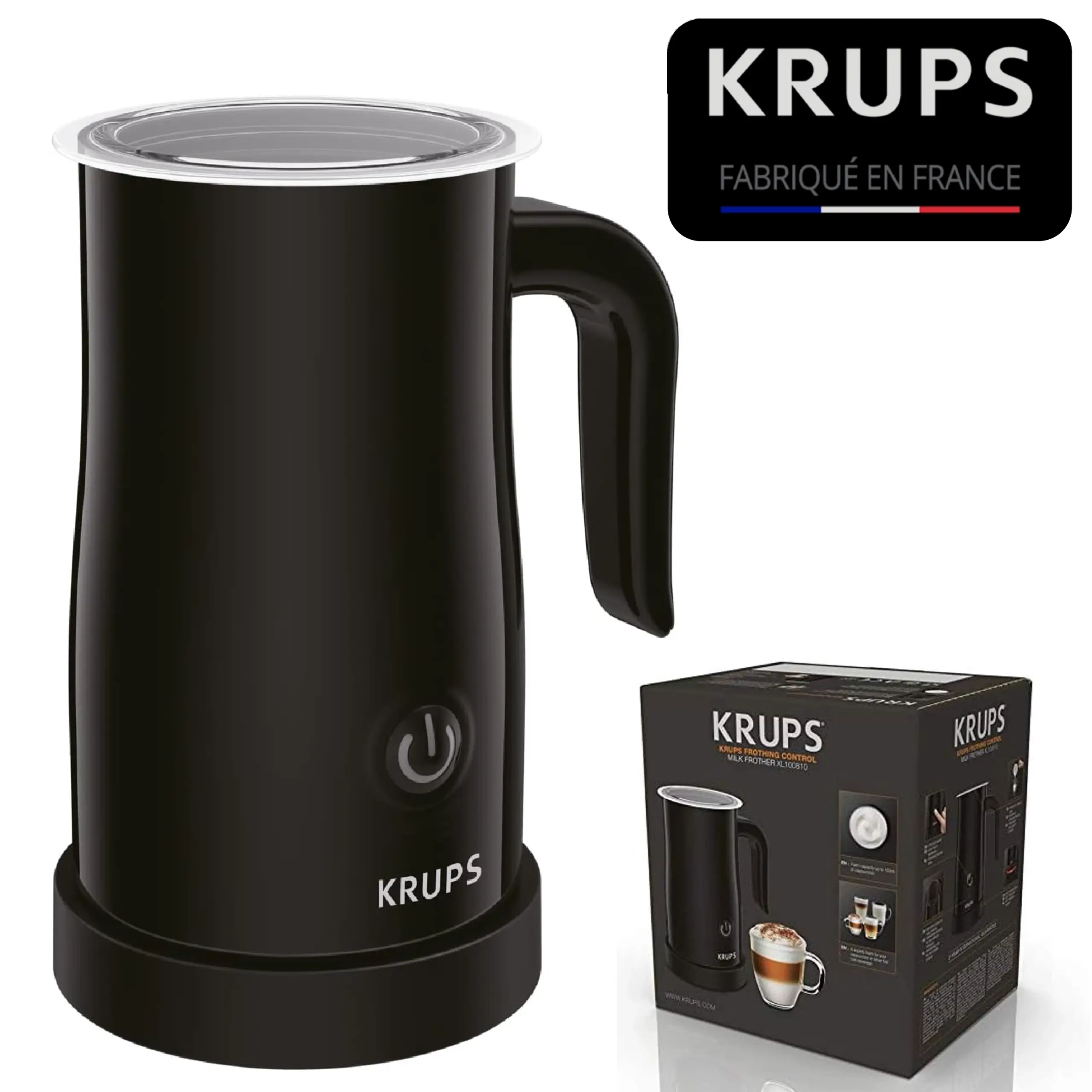 Krups Mousseur a lait automatique noir 2 fonctions grande capacite XL100810