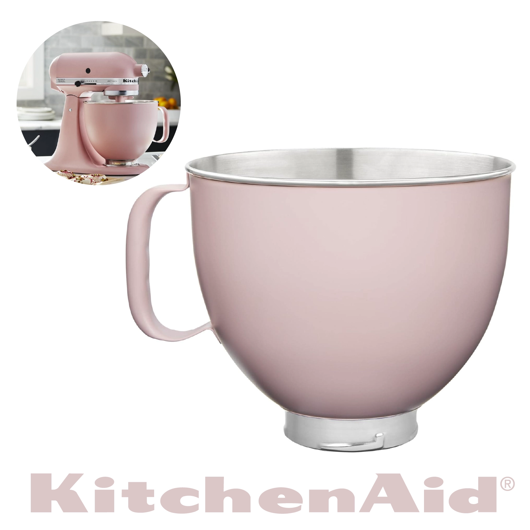 KitchenAid Bol Mélangeur Rose Poudré 4,8 L -5KSM5SSBDR