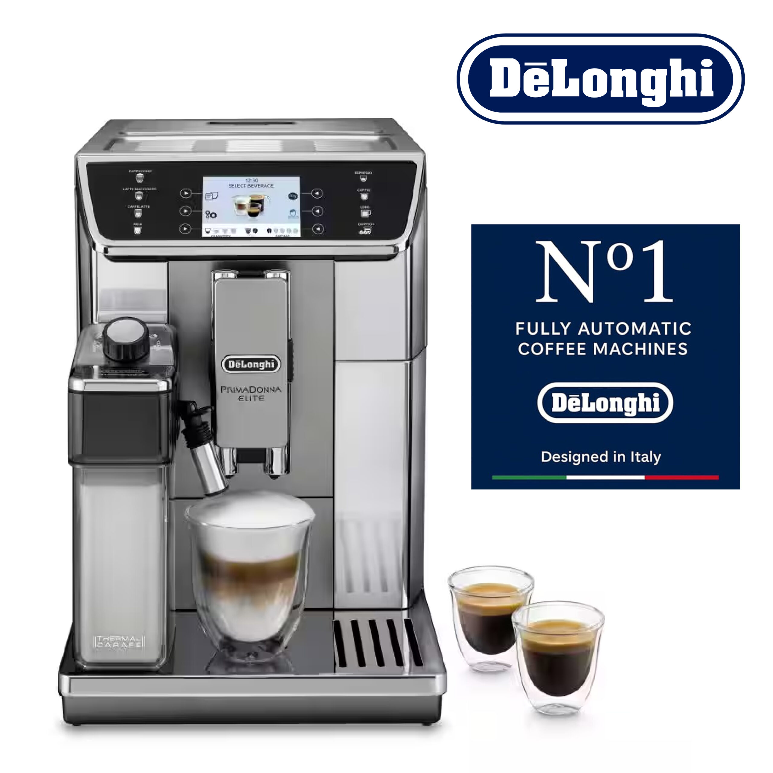 DELONGHI PrimaDonna Elite Machine à café expresso avec broyeur- Connecté ECAM650.55.MS