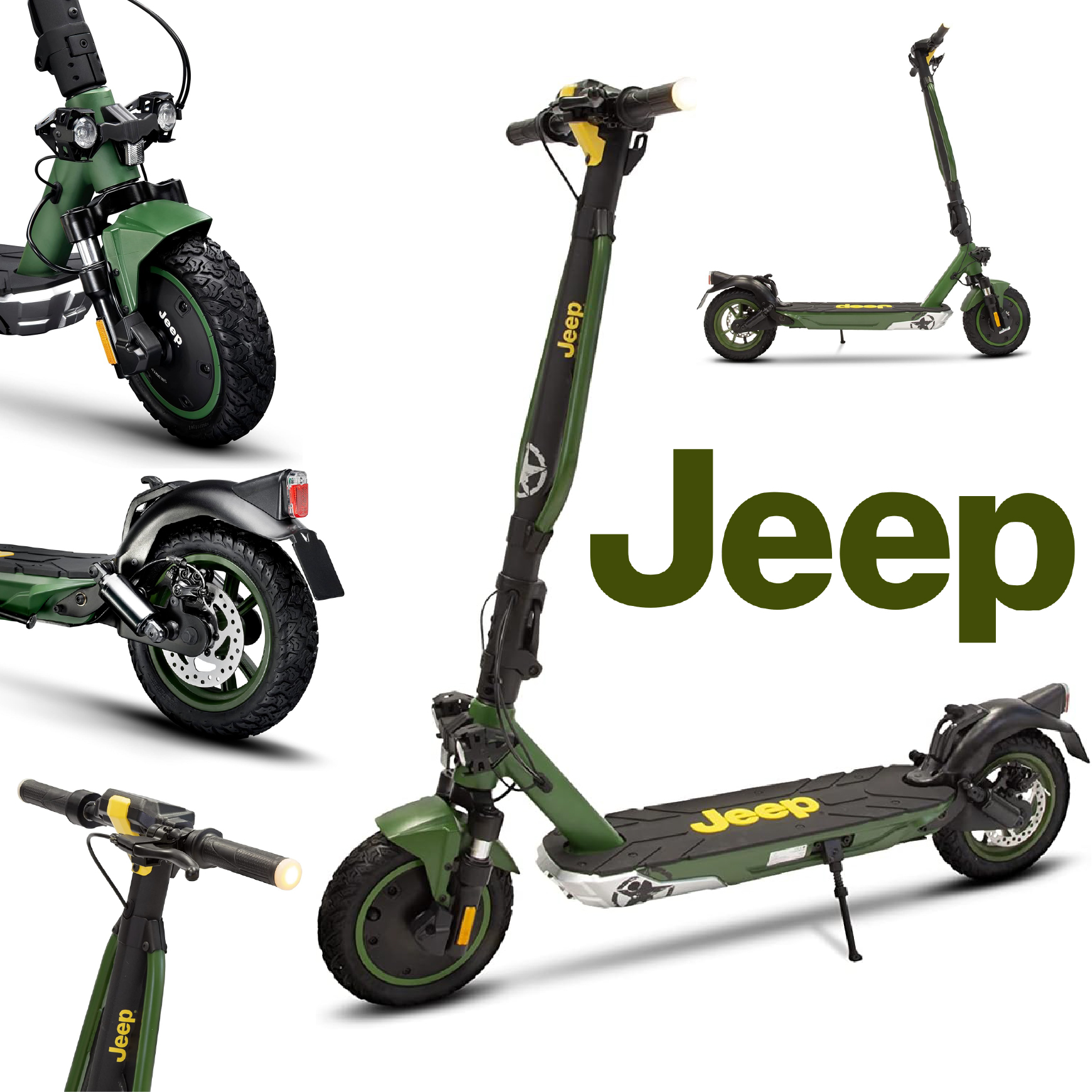 Jeep Adventurer Trottinette Électrique, léger|Pliable, Vert camouflage ( 19 مليون )