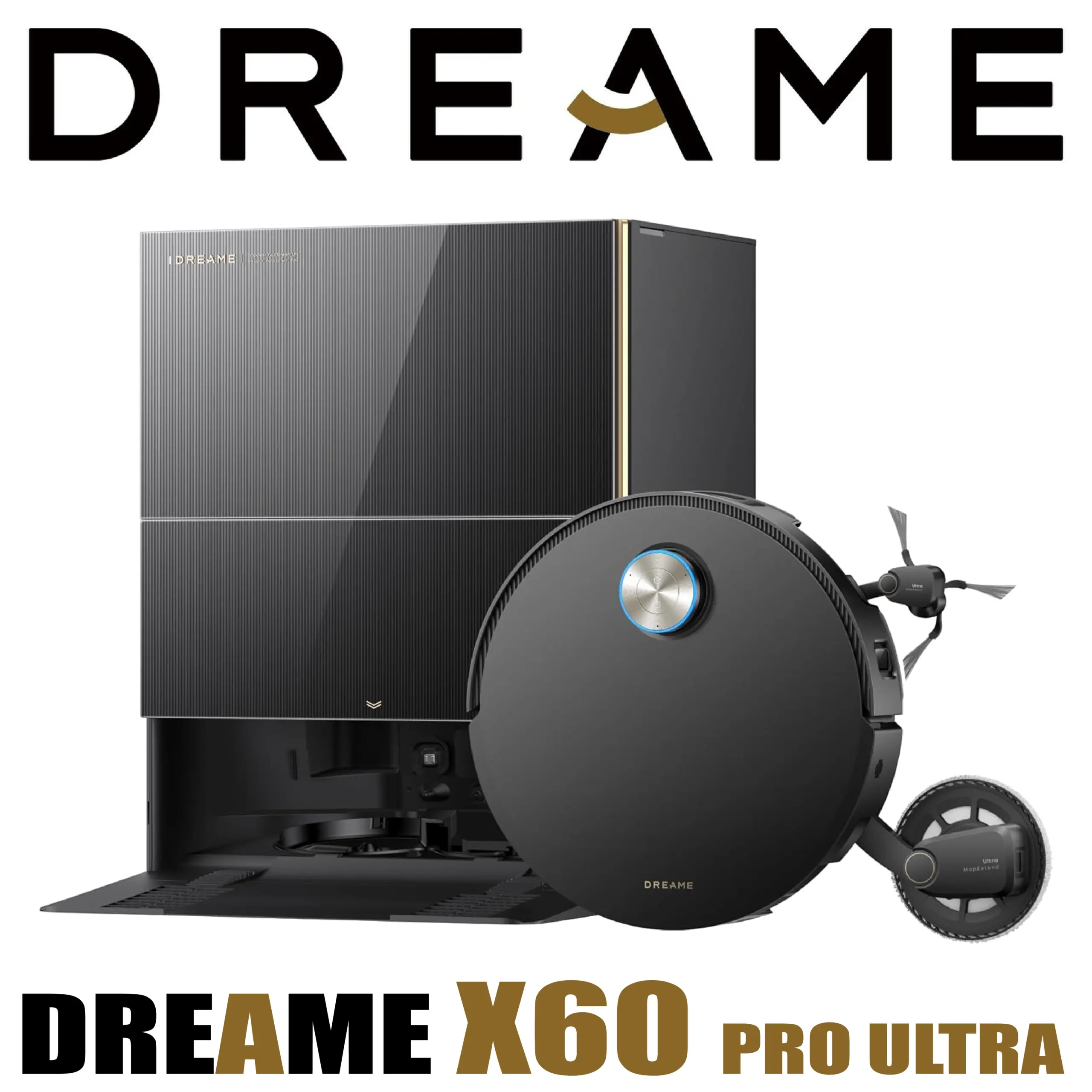 Dreame X60 Pro Ultra Complete, Robot Aspirateur et Laveur, 42 000 Pa, UltraExtend à 2 Bras