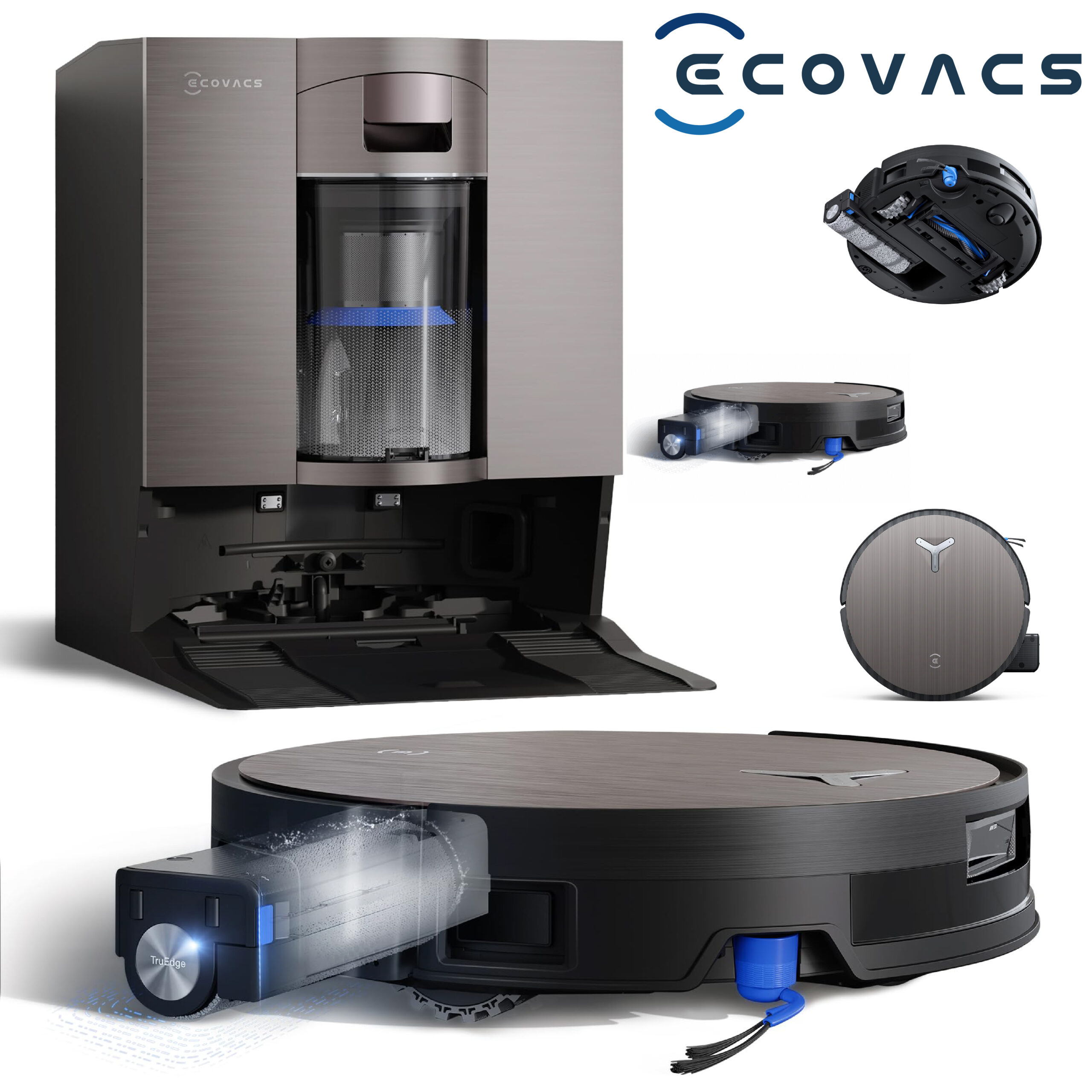 ECOVACS X11 Omni Cyclone Aspirateur Robot, Robot Aspirateur Laveur avec Blast et Puissance 19500 Pa